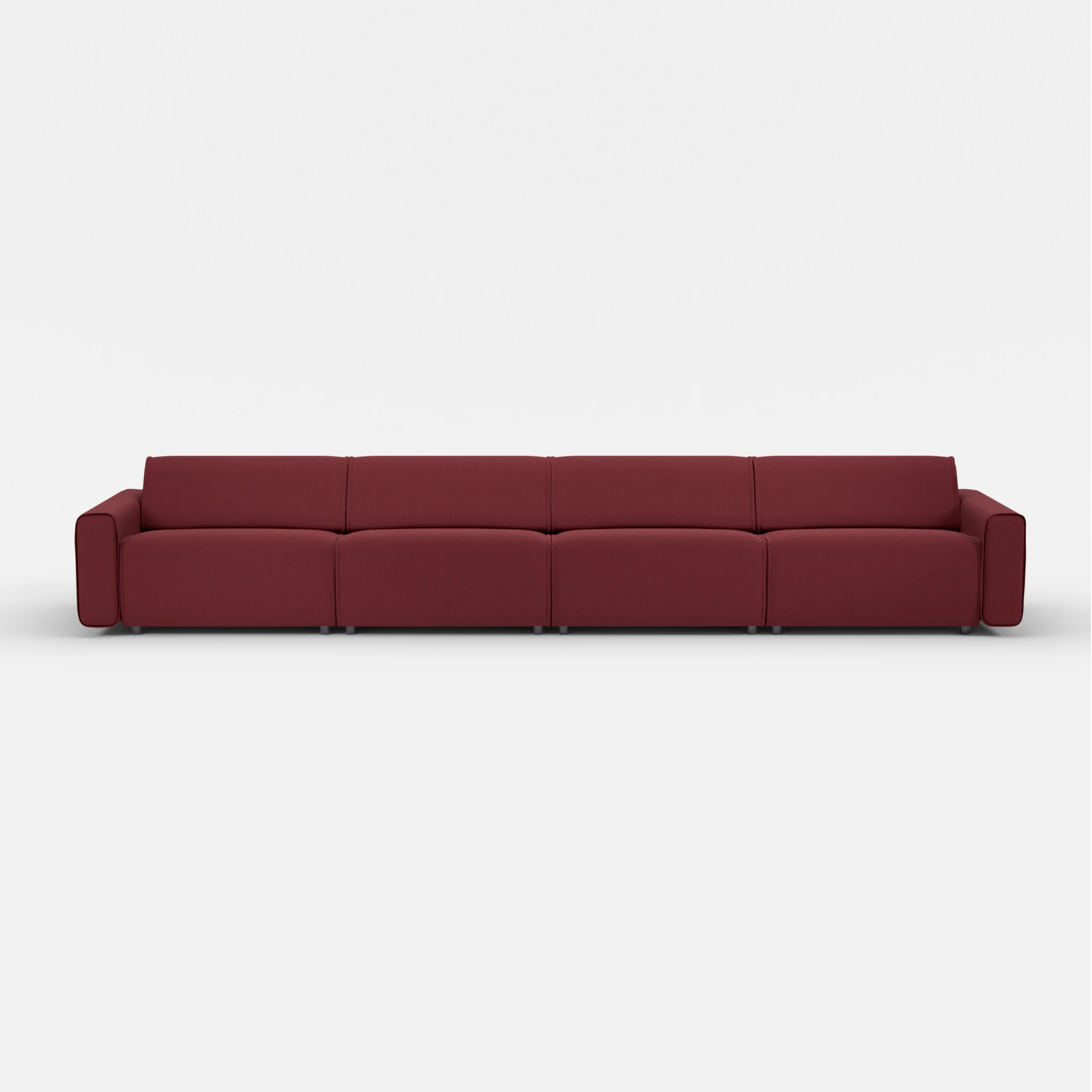 4 Sitzer Sofa Belleform mit breiter Armlehne 4 dama0034 in Bordeaux von vorne