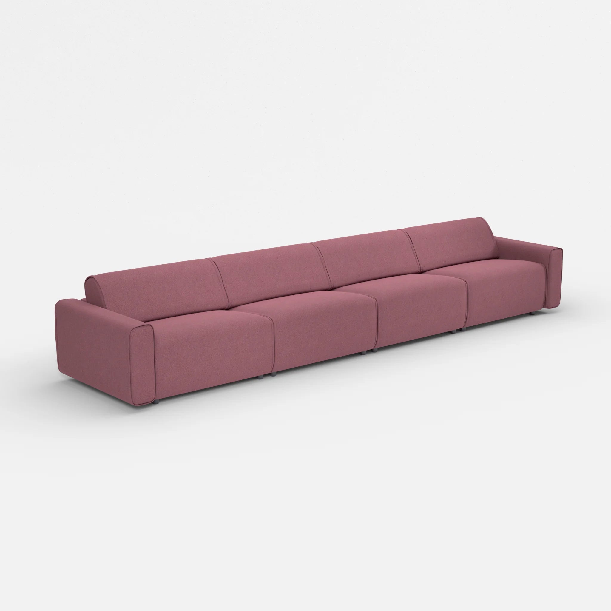 4 Sitzer Sofa Belleform mit breiter Armlehne 4 dama0041 in Violett von der Seite