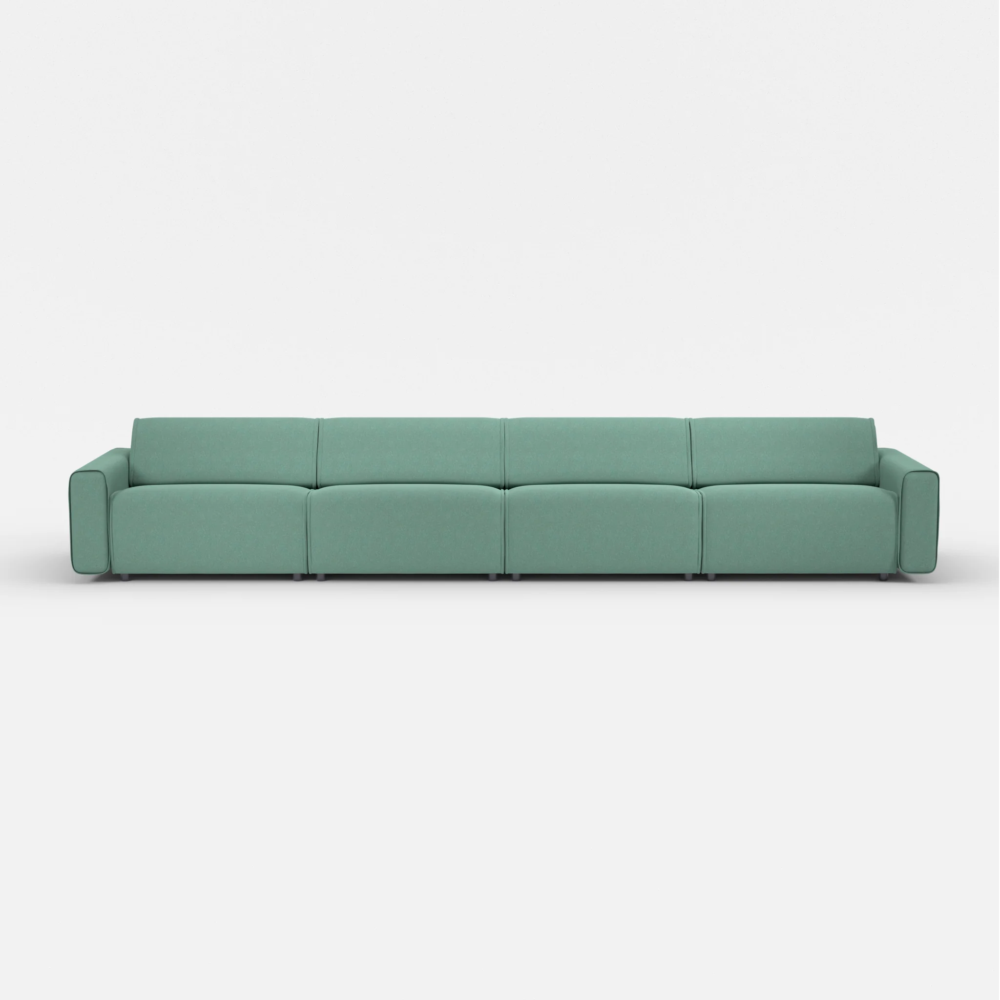 4 Sitzer Sofa Belleform mit breiter Armlehne 4 dama0045 in Türkis von vorne