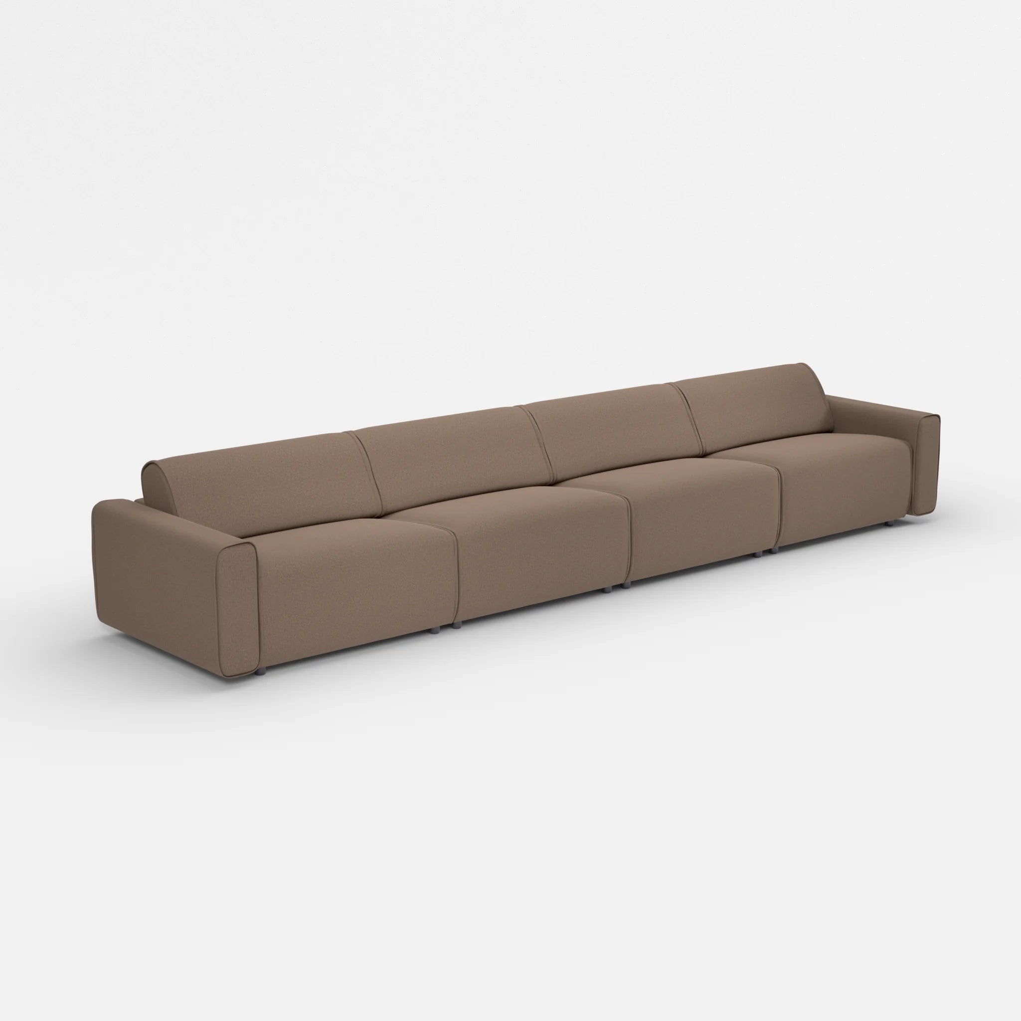 4 Sitzer Sofa Belleform mit breiter Armlehne 4 dama0051 in Braun von der Seite