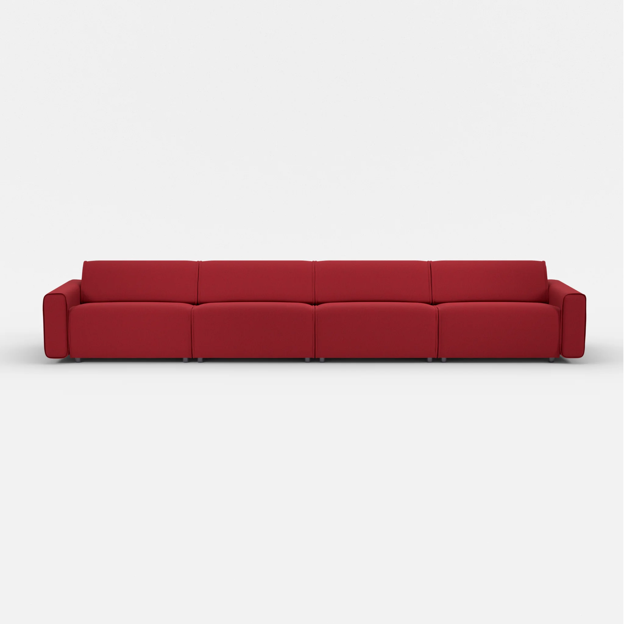 4 Sitzer Sofa Belleform mit breiter Armlehne 4 dama0053 in Rot von vorne