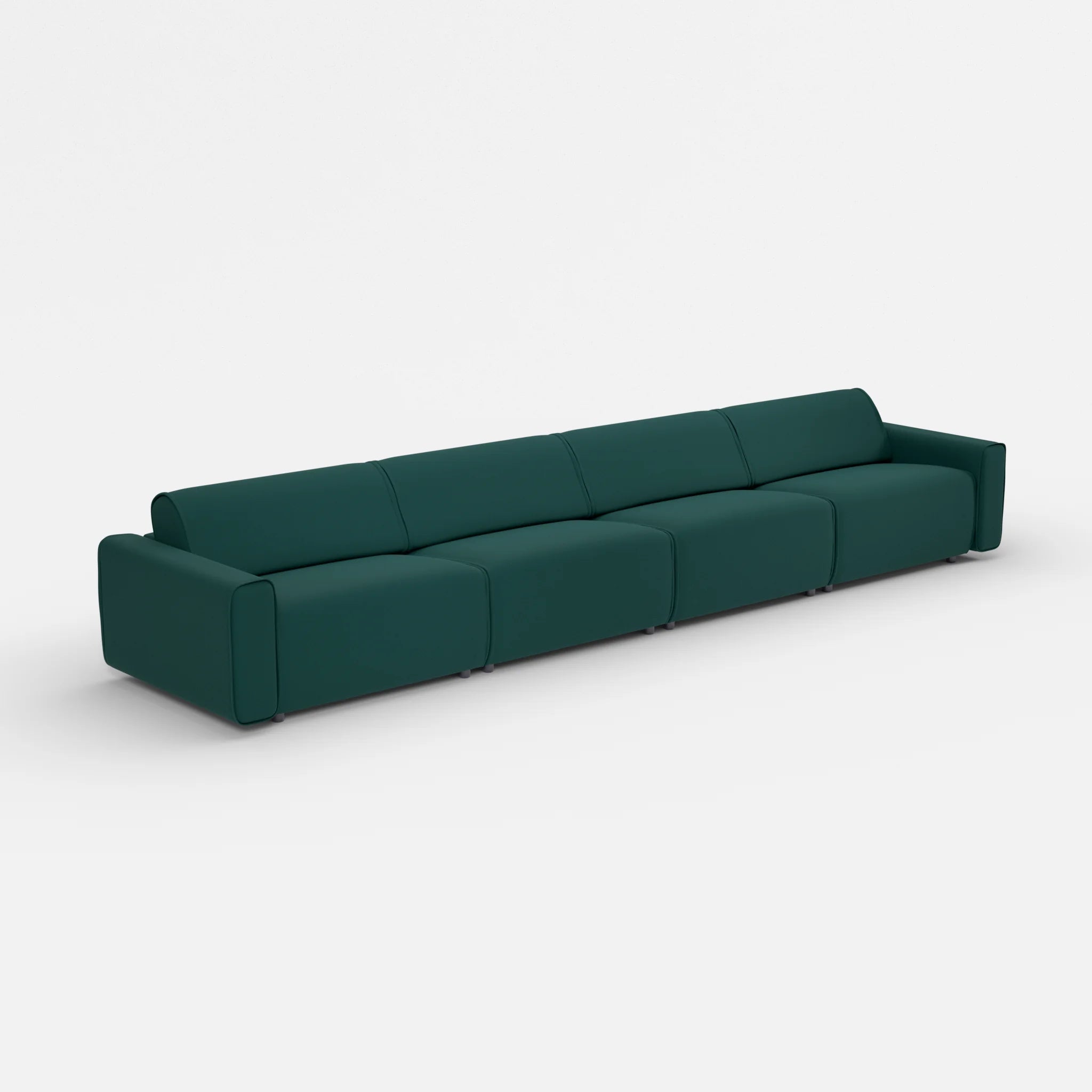 4 Sitzer Sofa Belleform mit breiter Armlehne 4 dama0073 in Petrol von der Seite