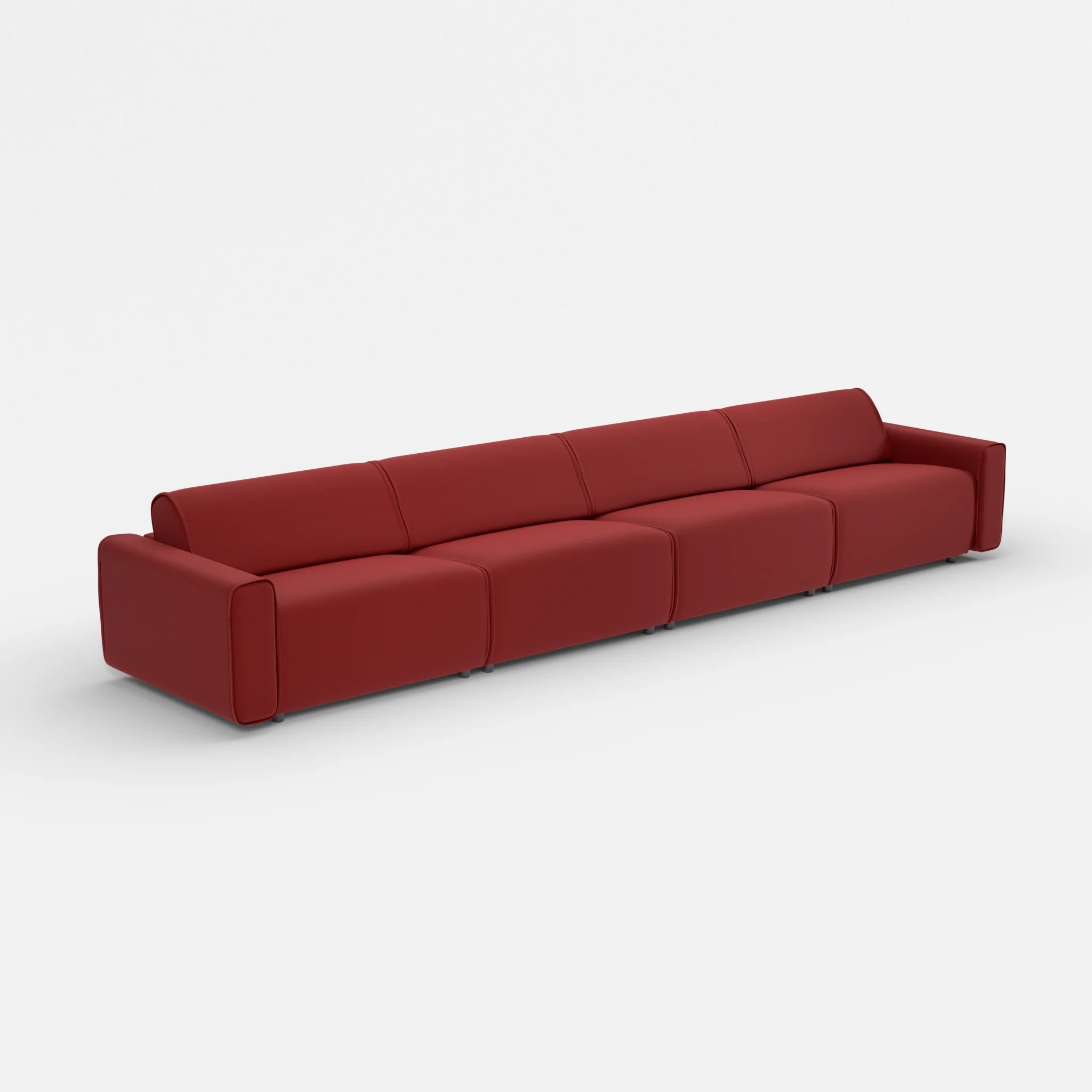 4 Sitzer Sofa Belleform mit breiter Armlehne 4 nabucco4021 in Rot von der Seite