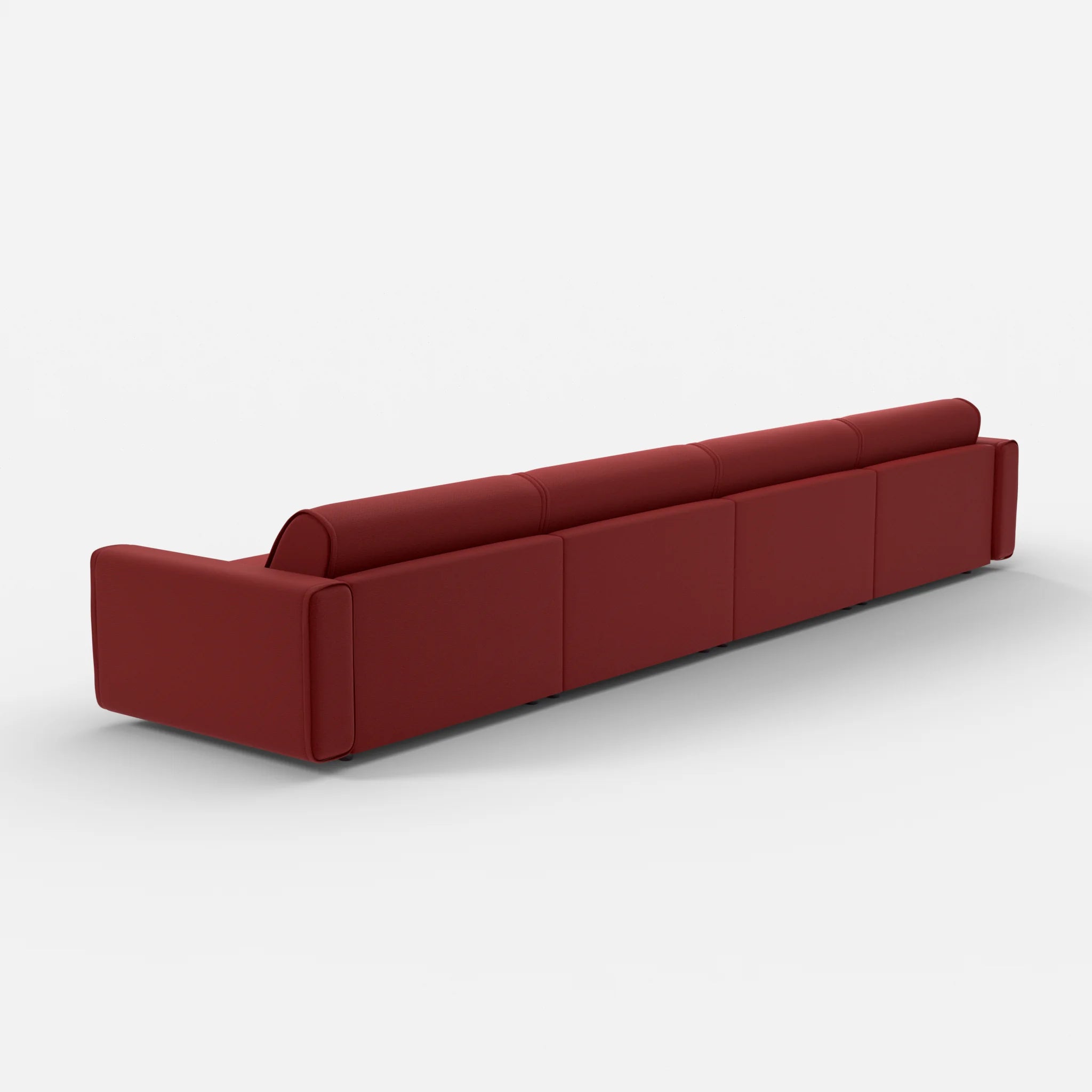 4 Sitzer Sofa Belleform mit breiter Armlehne 4 nabucco4021 in Rot von hinten