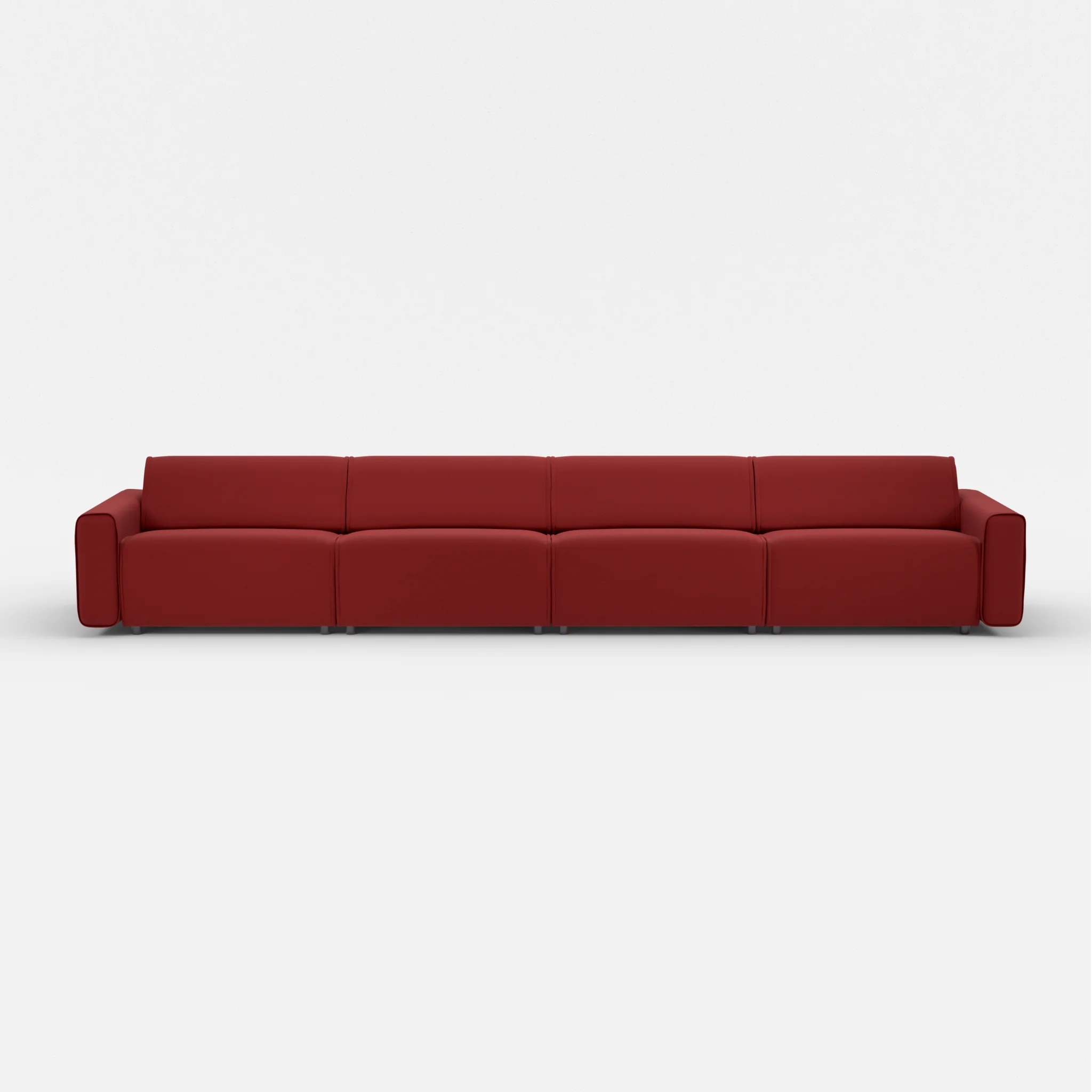 4 Sitzer Sofa Belleform mit breiter Armlehne 4 nabucco4021 in Rot von vorne