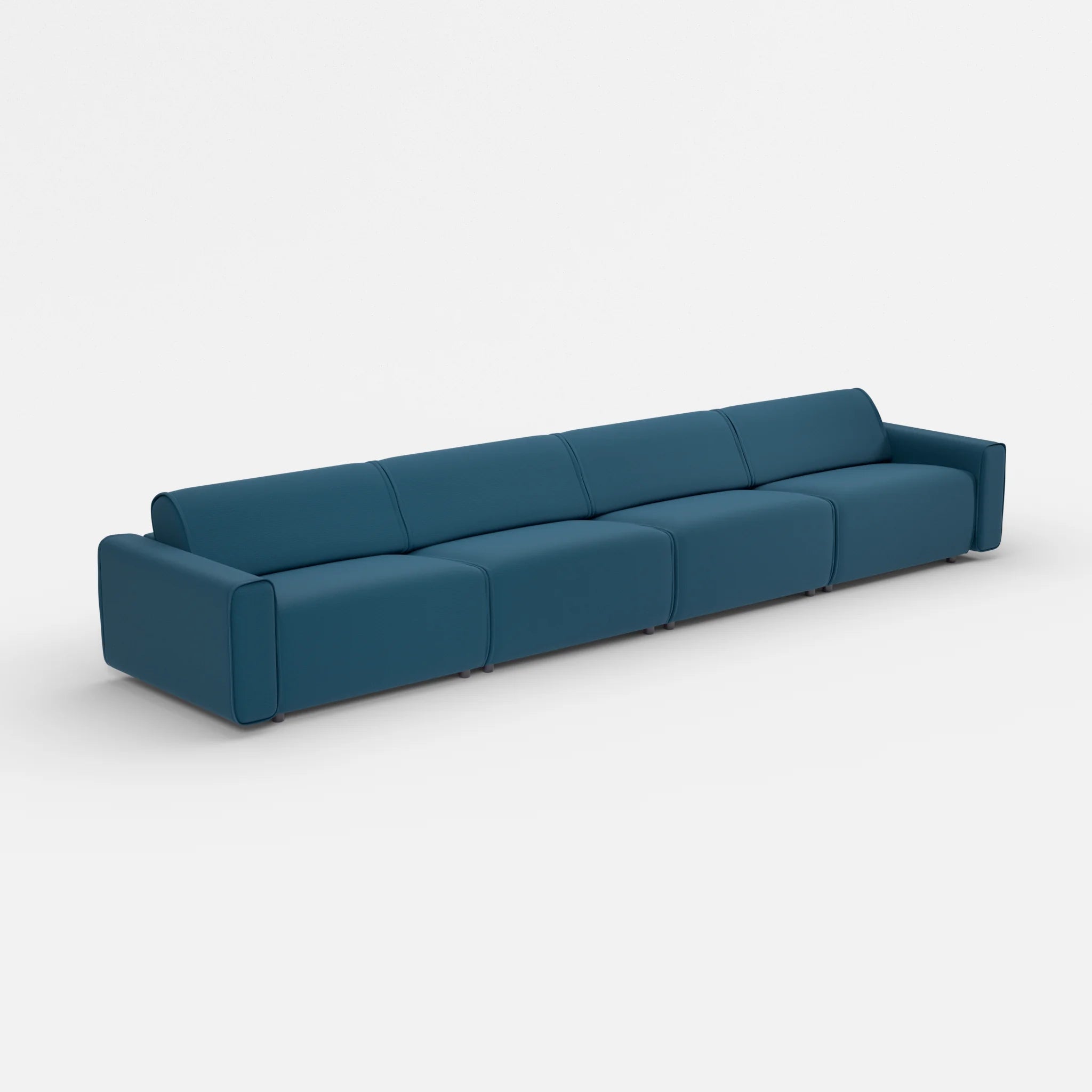 4 Sitzer Sofa Belleform mit breiter Armlehne 4 nabucco6075 in Blau von der Seite