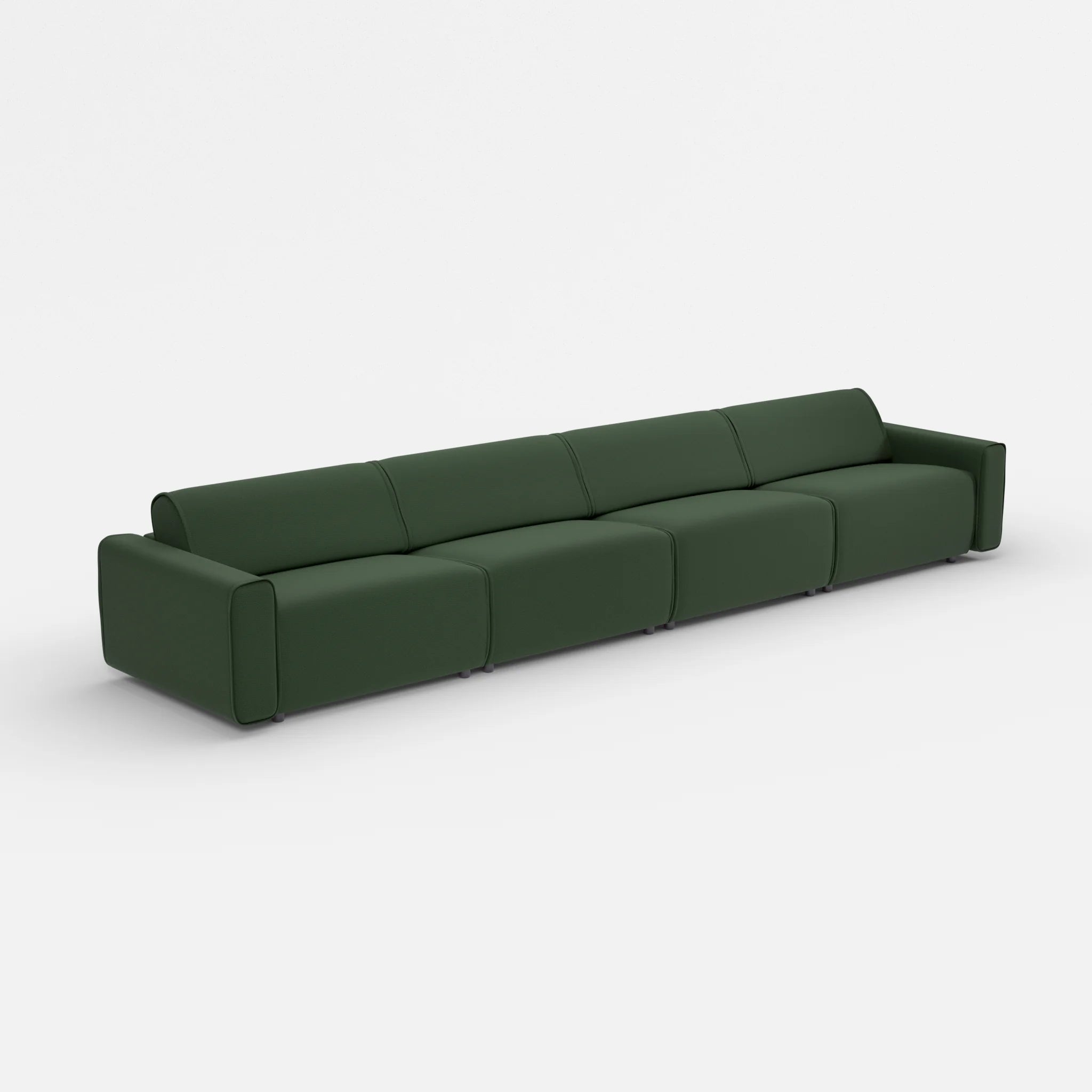 4 Sitzer Sofa Belleform mit breiter Armlehne 4 nabucco7029 in Dunkelgrün von der Seite