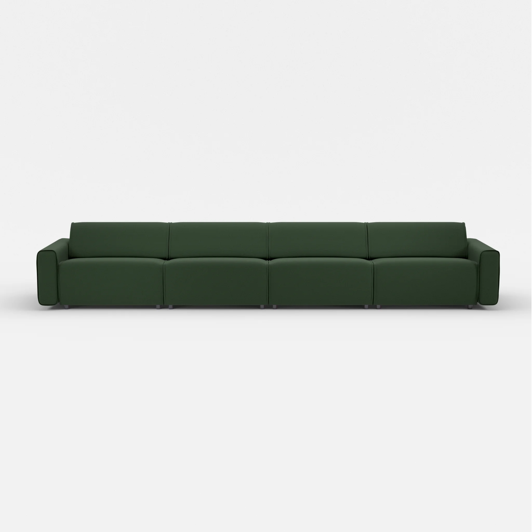 4 Sitzer Sofa Belleform mit breiter Armlehne 4 nabucco7029 in Dunkelgrün von vorne