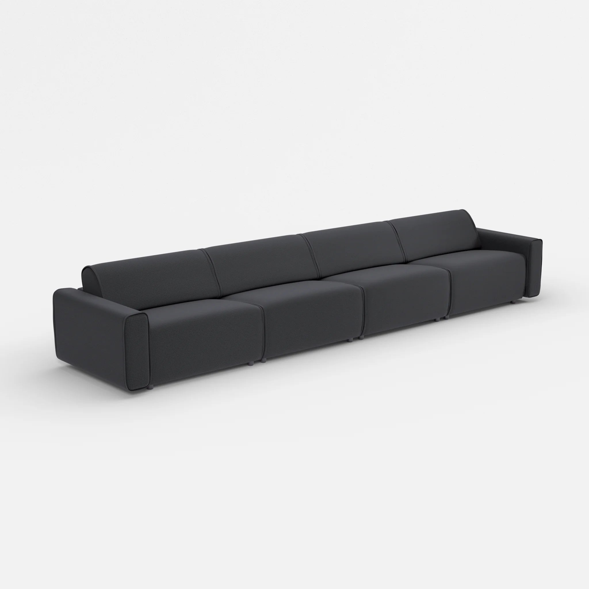 4 Sitzer Sofa Belleform mit breiter Armlehne 4 nabucco8019 in Anthrazit von der Seite