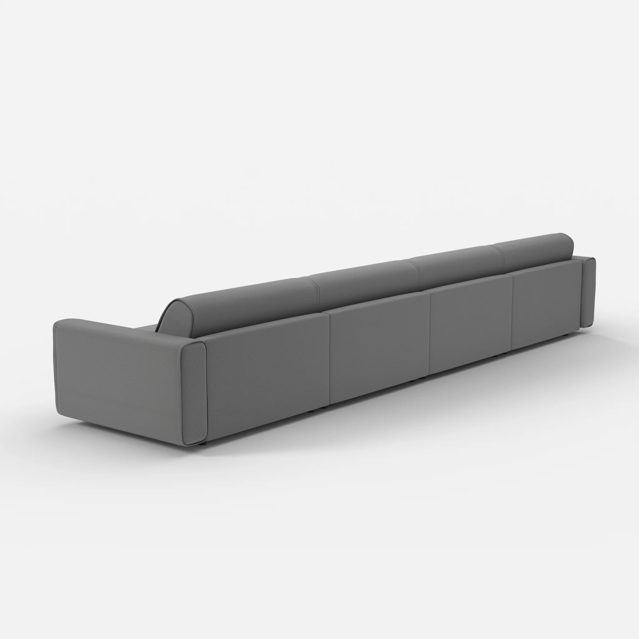 4 Sitzer Sofa Belleform mit breiter Armlehne 4 novumkies in Mittelgrau von hinten