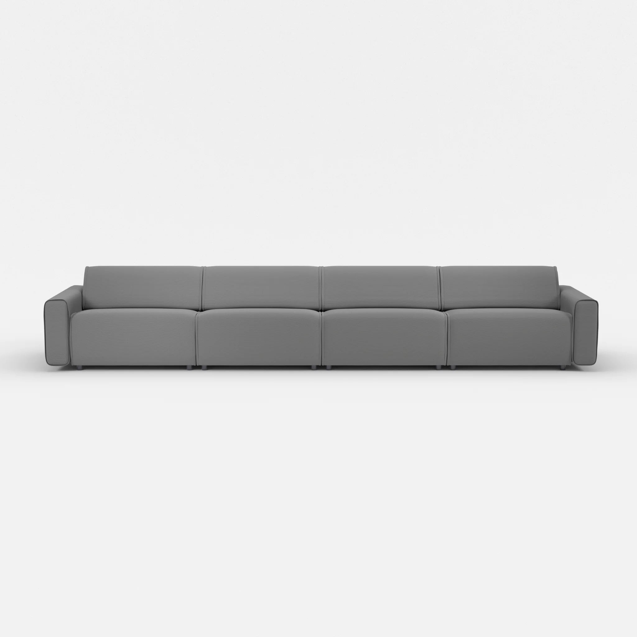 4 Sitzer Sofa Belleform mit breiter Armlehne 4 novumkies in Mittelgrau von vorne