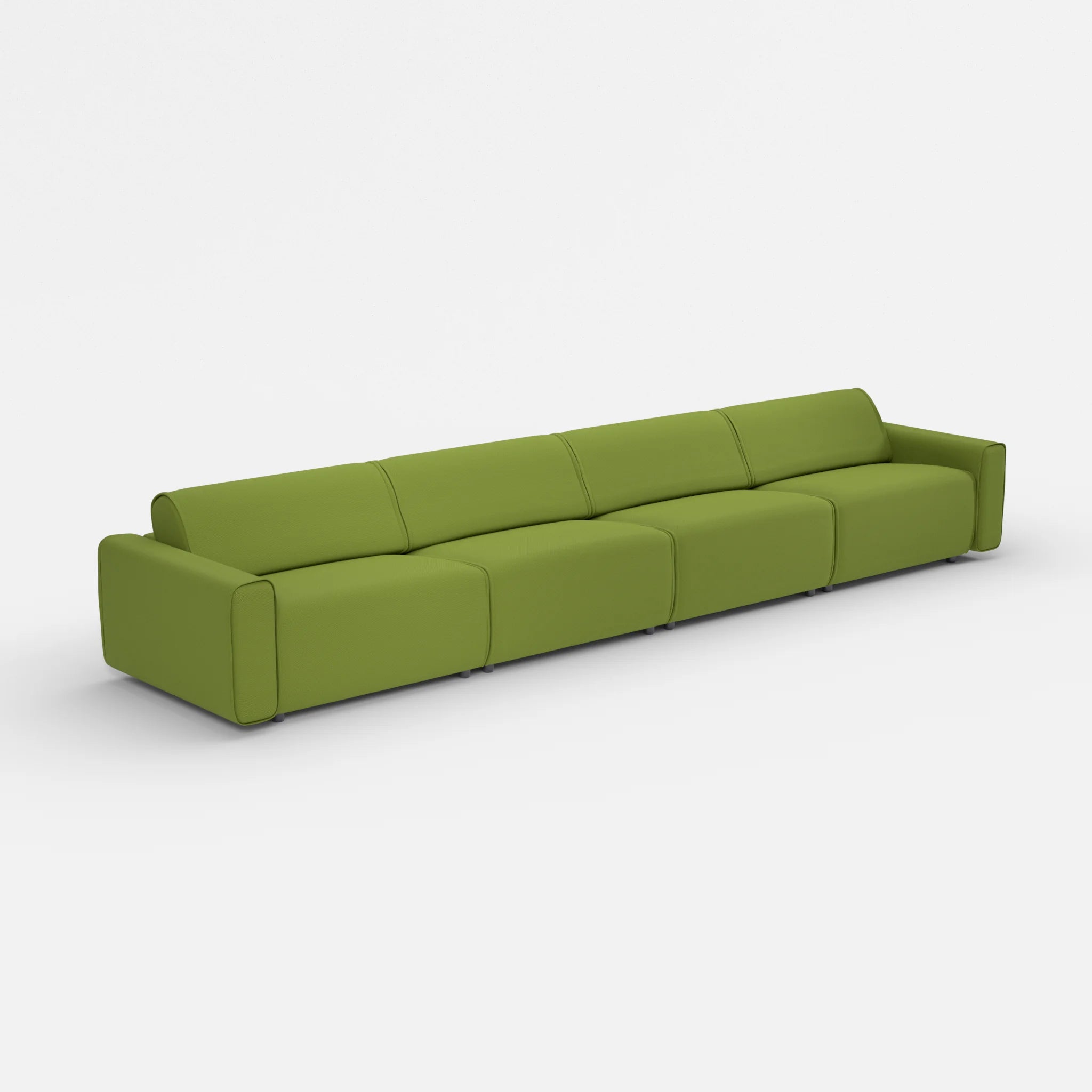4 Sitzer Sofa Belleform mit breiter Armlehne 4 novummoss in Grün von der Seite