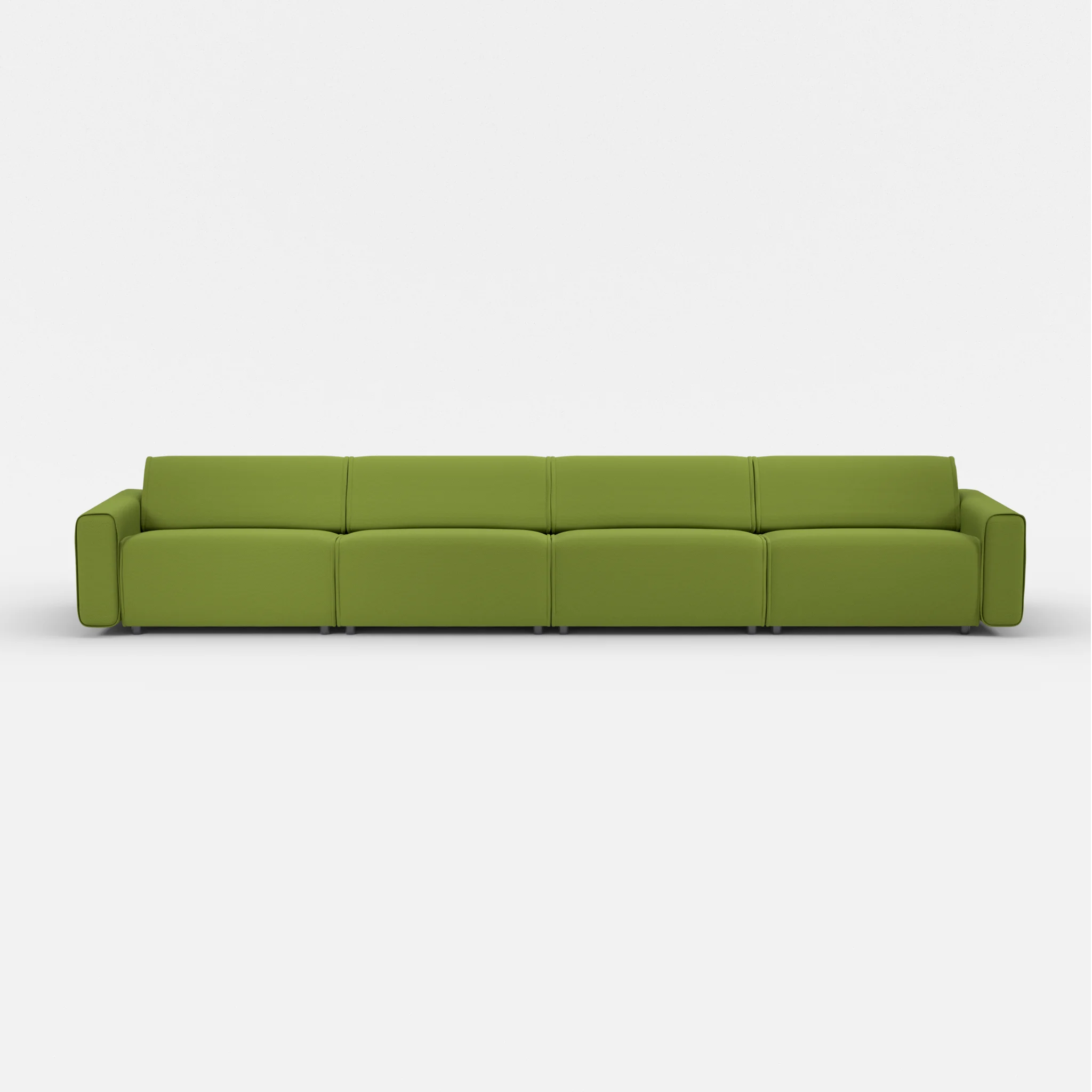 4 Sitzer Sofa Belleform mit breiter Armlehne 4 novummoss in Grün von vorne