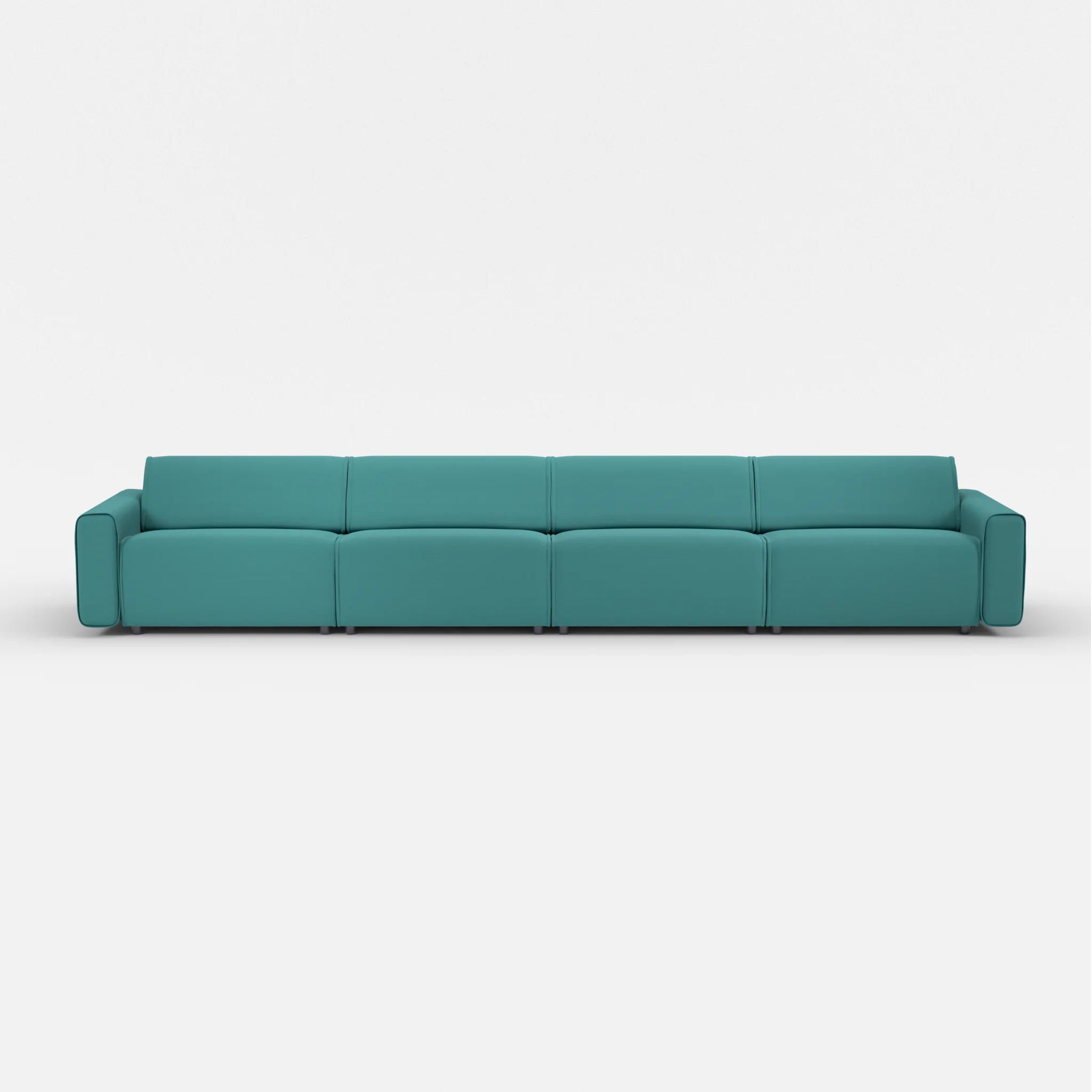 4 Sitzer Sofa Belleform mit breiter Armlehne 4 novumprisma in Türkis von vorne