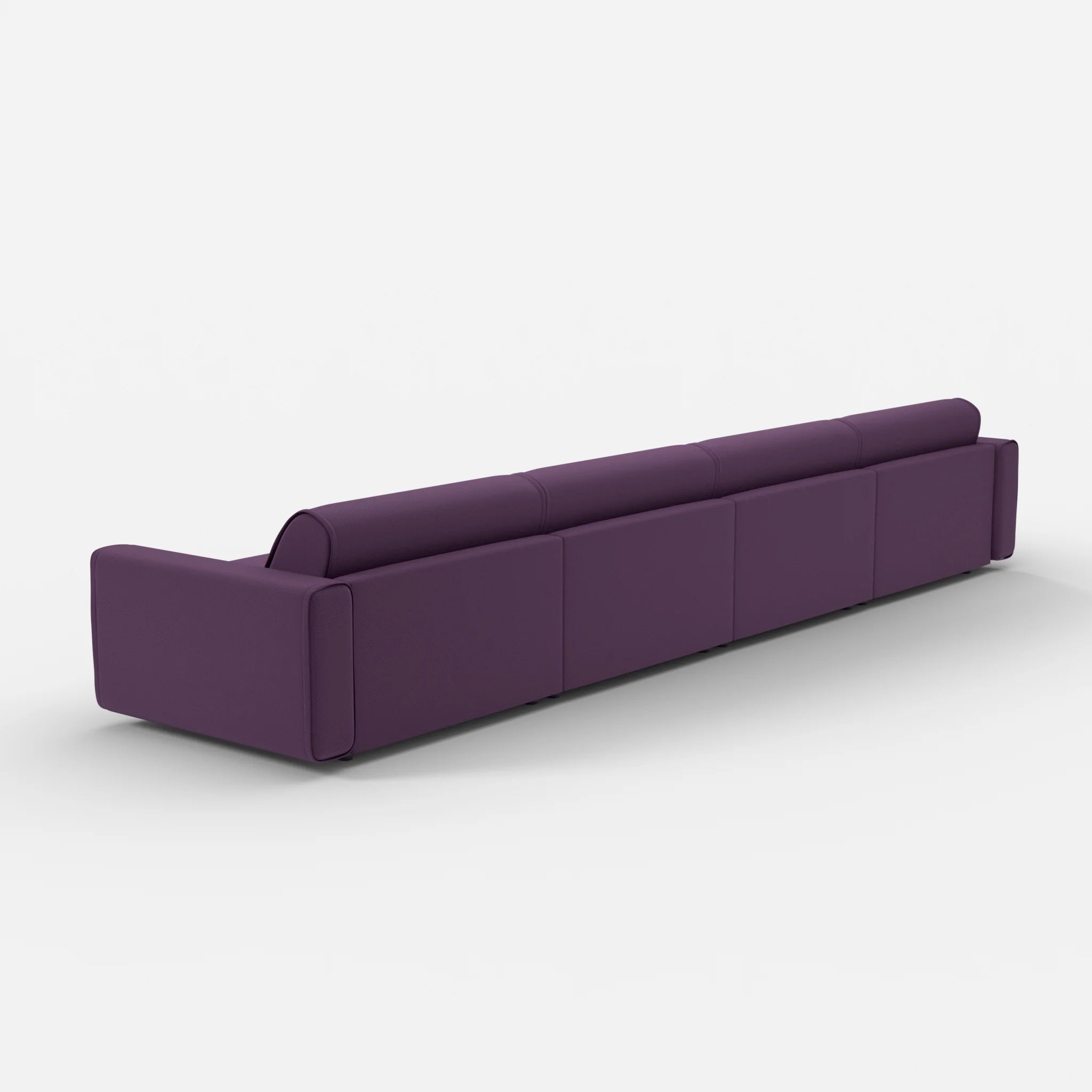 4 Sitzer Sofa Belleform mit breiter Armlehne 4 novumprune in Violett von hinten