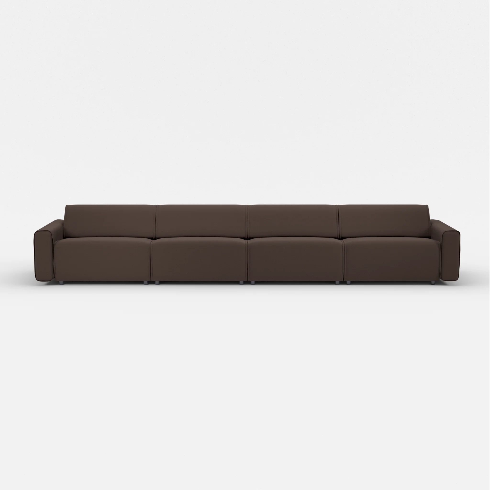 4 Sitzer Sofa Belleform mit breiter Armlehne 4 novumrosewood in Dunkelbraun von vorne