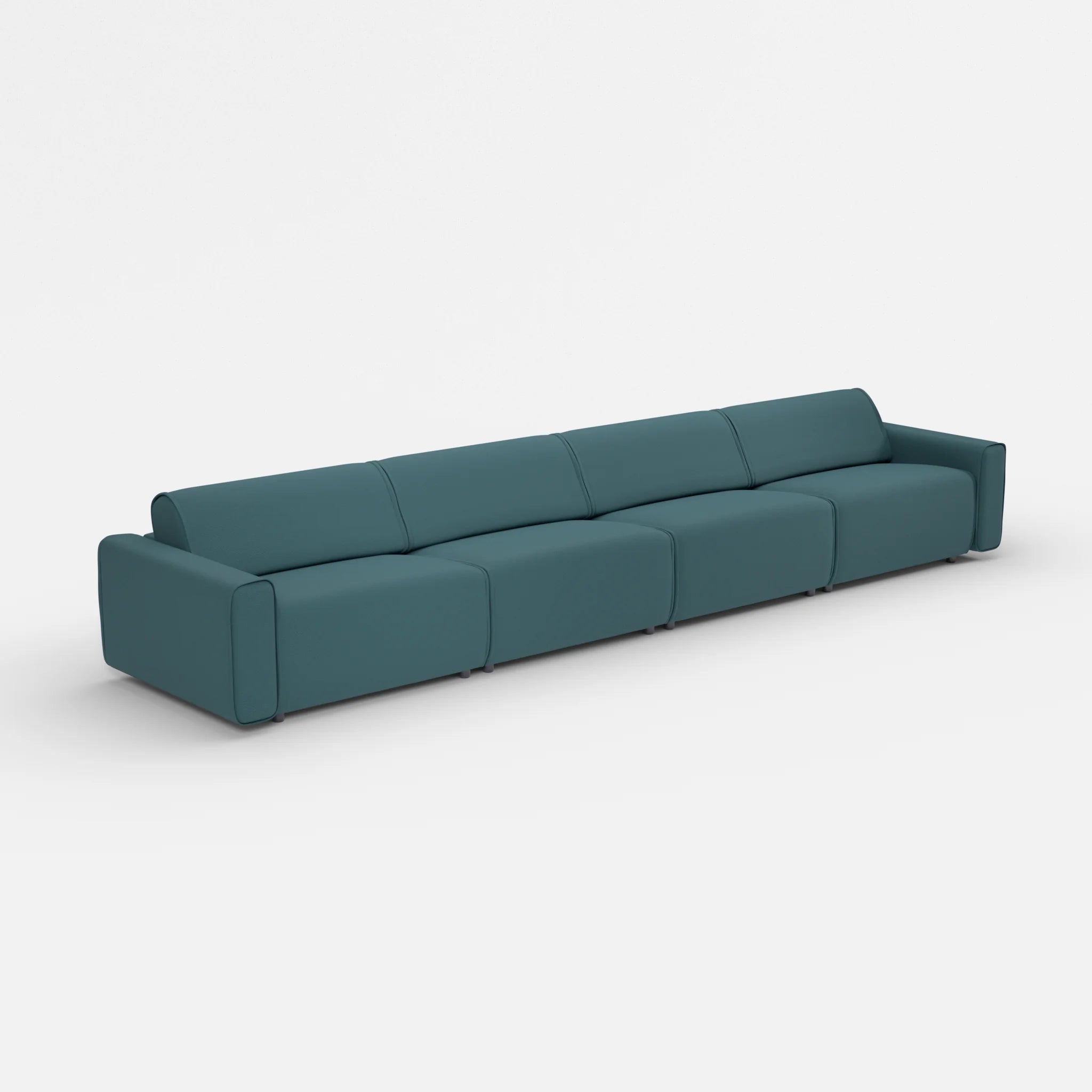 4 Sitzer Sofa Belleform mit breiter Armlehne 4 novumsamoa in Dunkelblau von der Seite