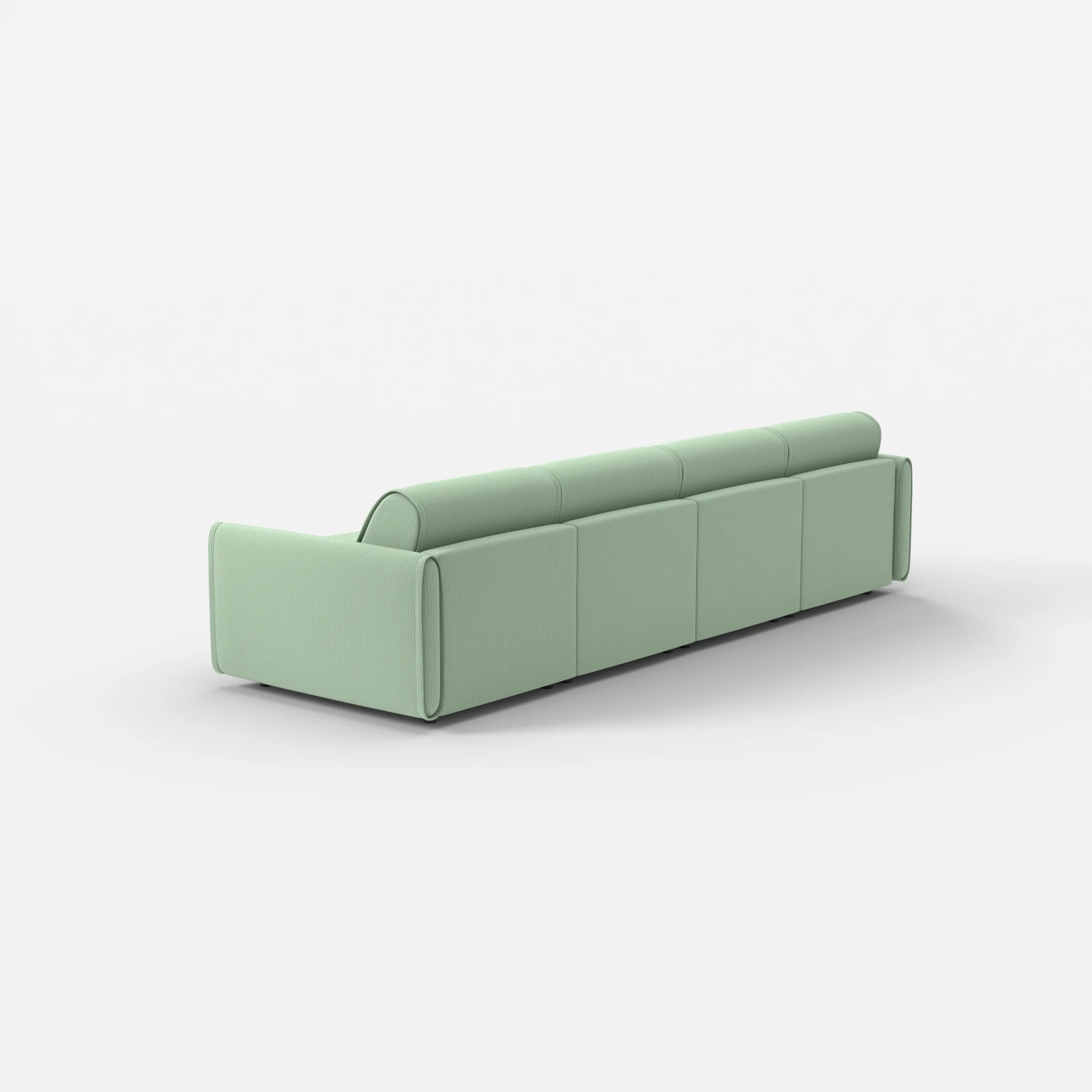 4 Sitzer Sofa Belleform mit schmaler Armlehne 1 credoaloe in Hellgrün von hinten