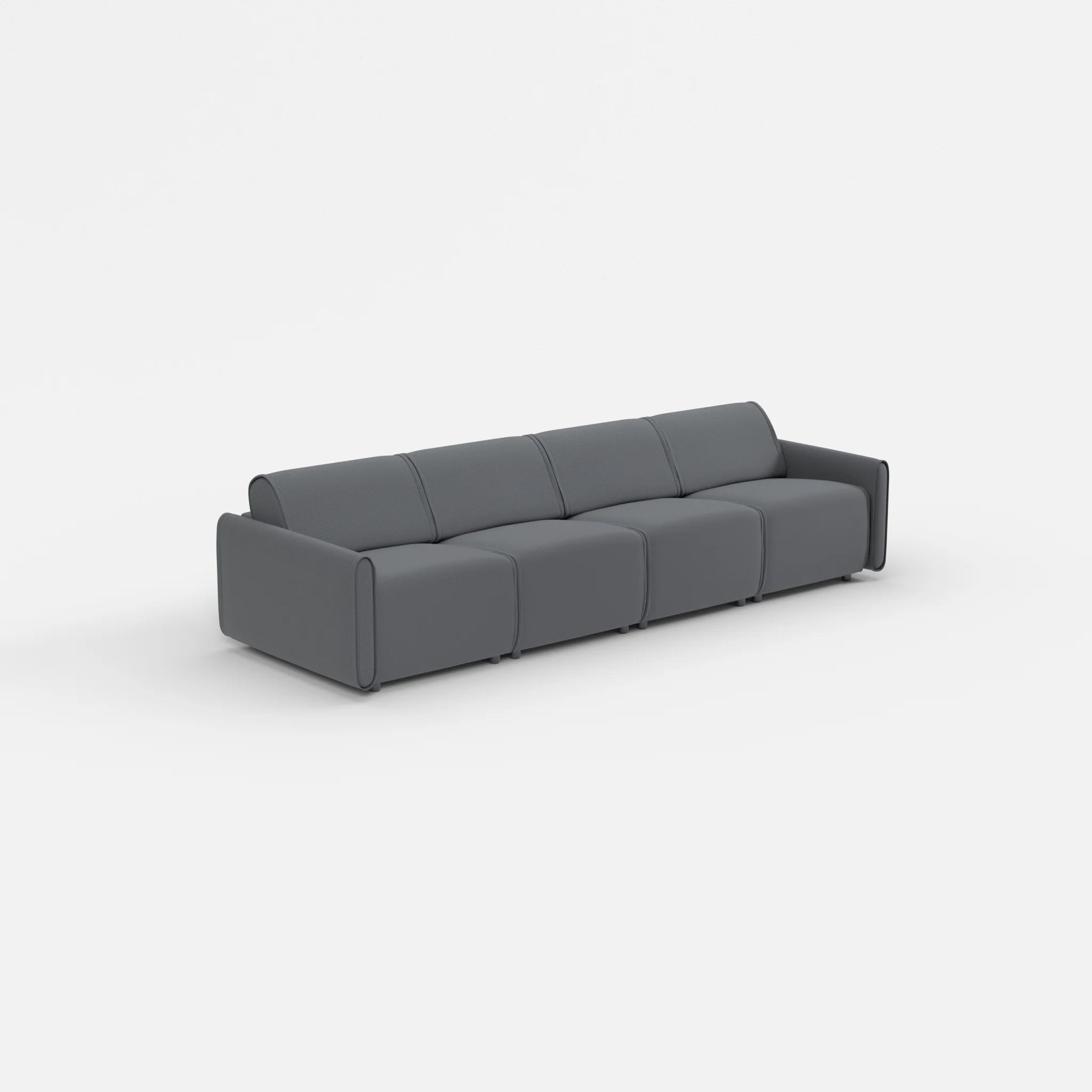4 Sitzer Sofa Belleform mit schmaler Armlehne 1 credoasphalt in Anthrazit von der Seite