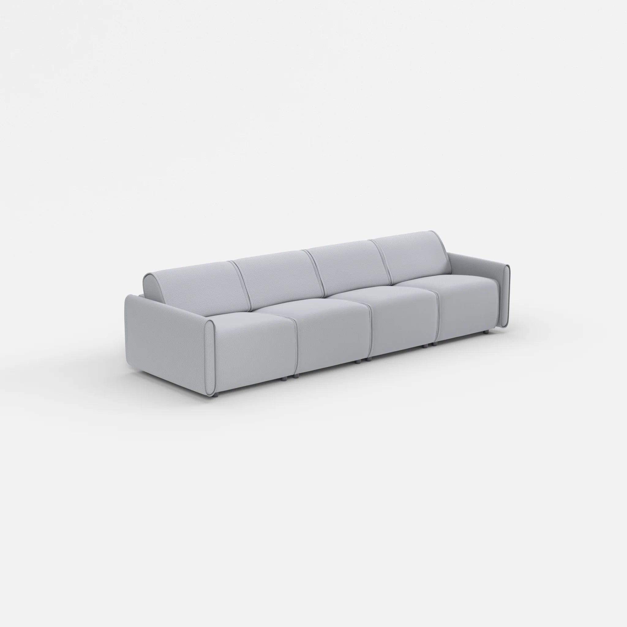 4 Sitzer Sofa Belleform mit schmaler Armlehne 1 credochalk in Hellgrau von der Seite