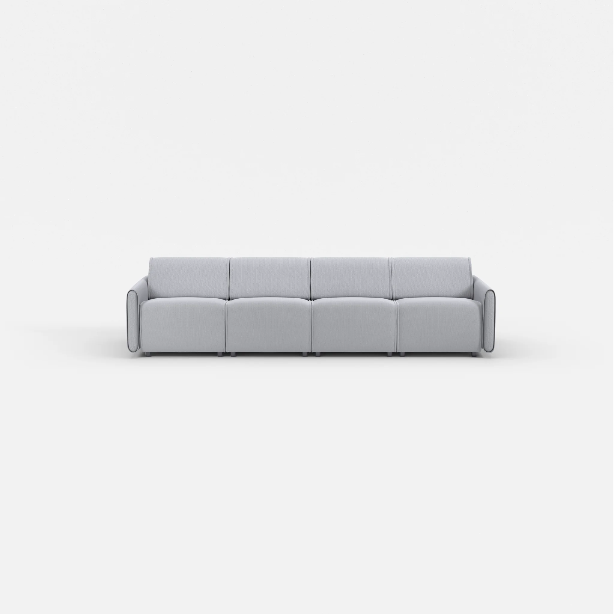 4 Sitzer Sofa Belleform mit schmaler Armlehne 1 credochalk in Hellgrau von vorne