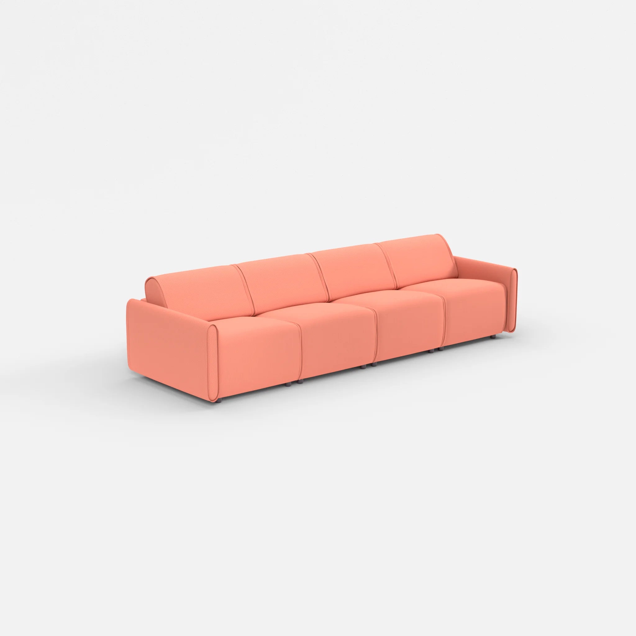 4 Sitzer Sofa Belleform mit schmaler Armlehne 1 credograpefruit in Coral von der Seite
