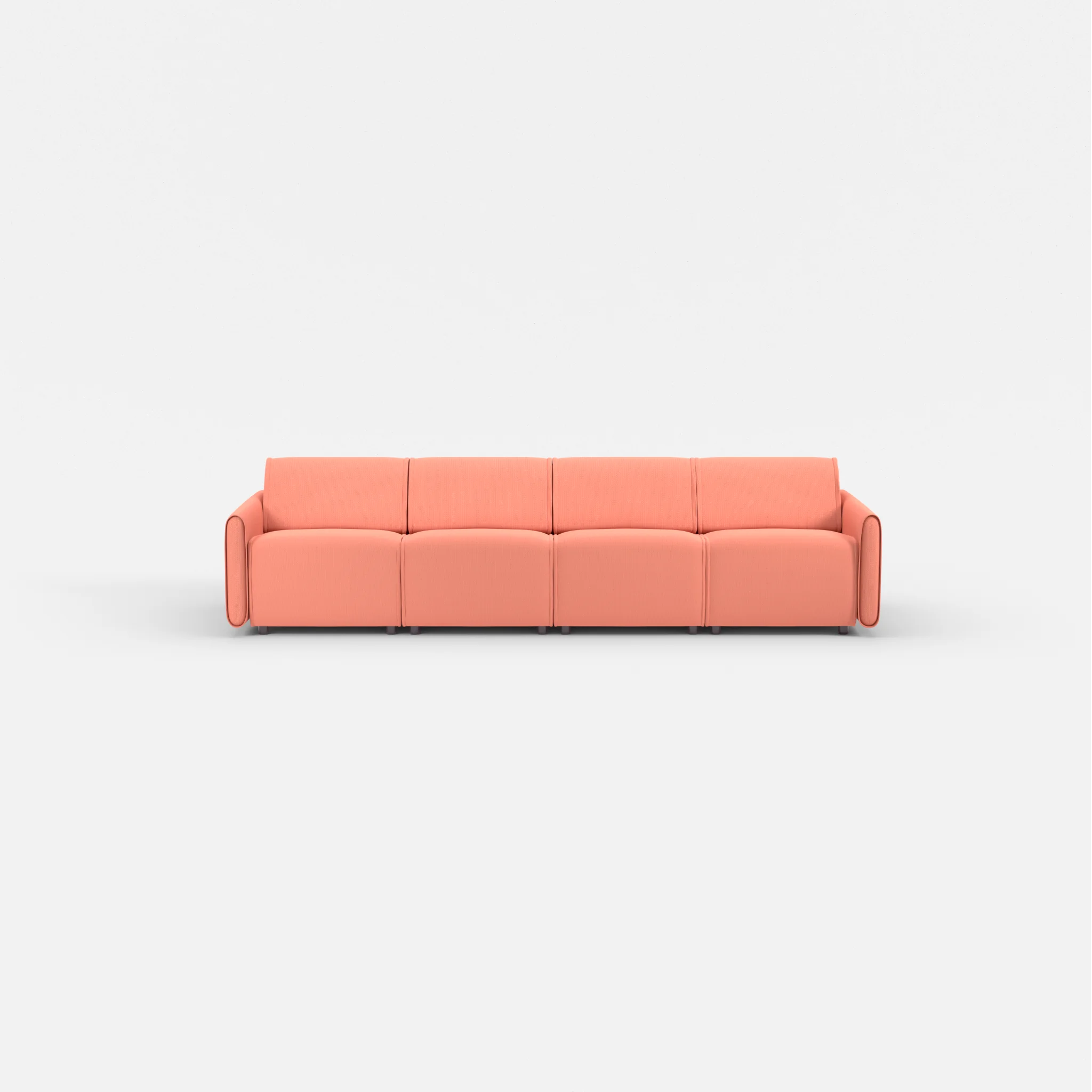 4 Sitzer Sofa Belleform mit schmaler Armlehne 1 credograpefruit in Coral von vorne