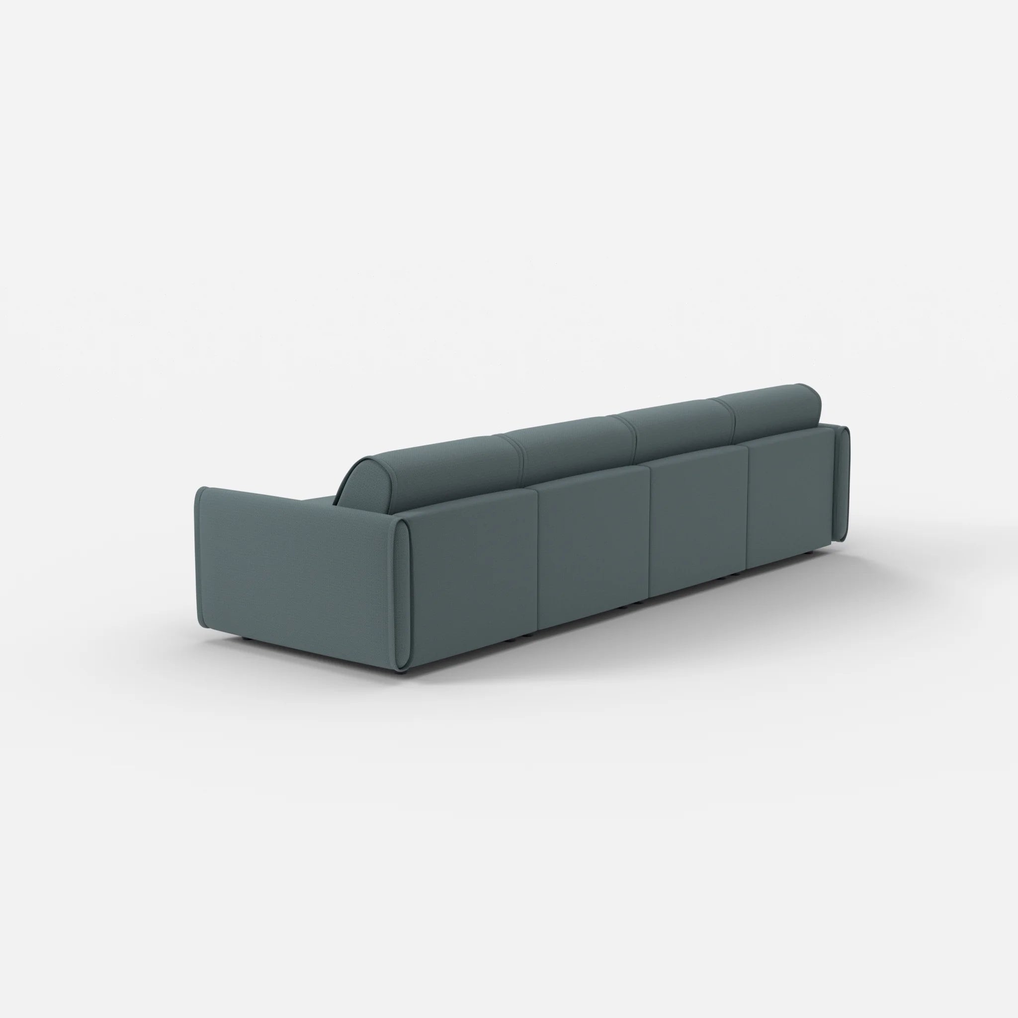 4 Sitzer Sofa Belleform mit schmaler Armlehne 1 credojaspis in Türkis von hinten