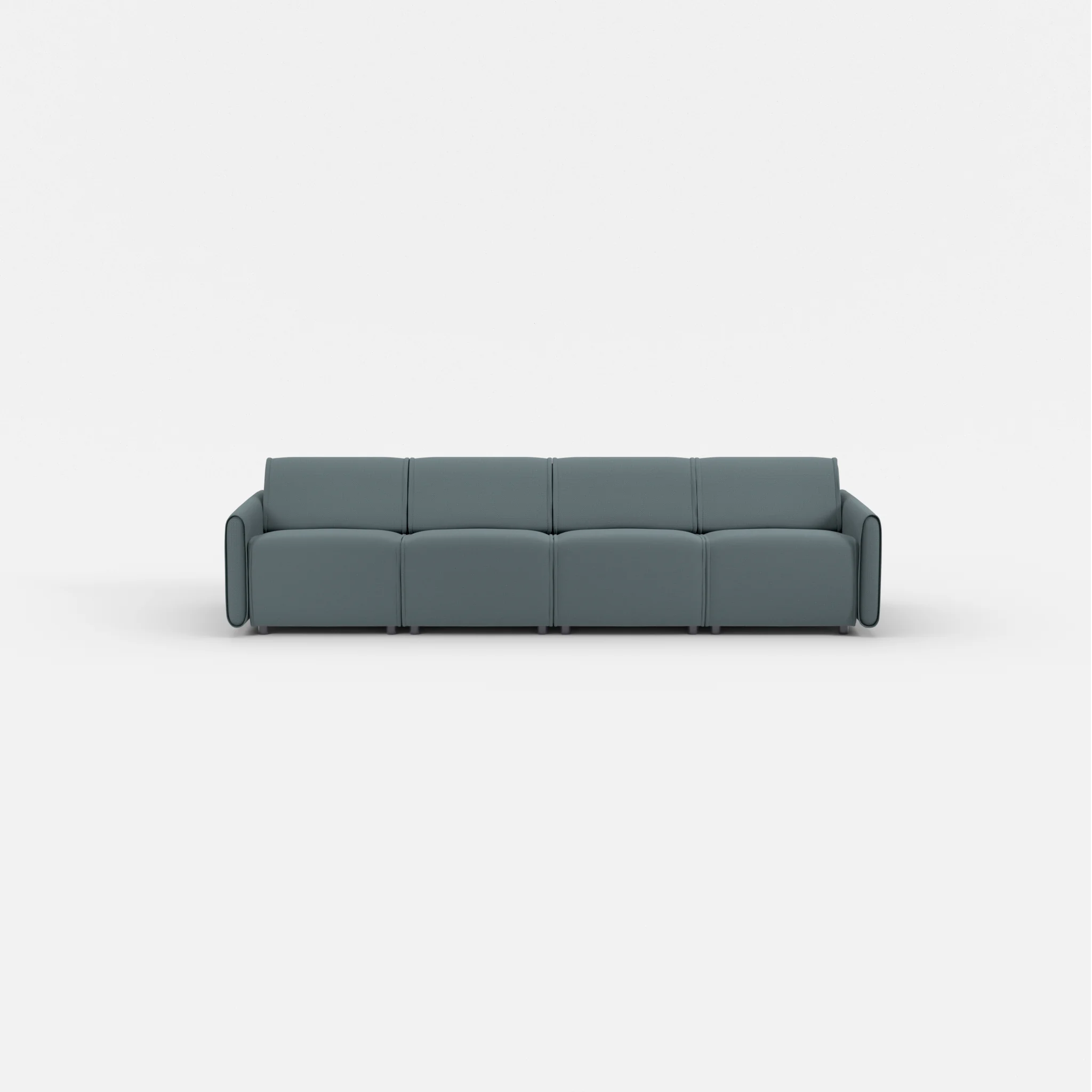 4 Sitzer Sofa Belleform mit schmaler Armlehne 1 credojaspis in Türkis von vorne