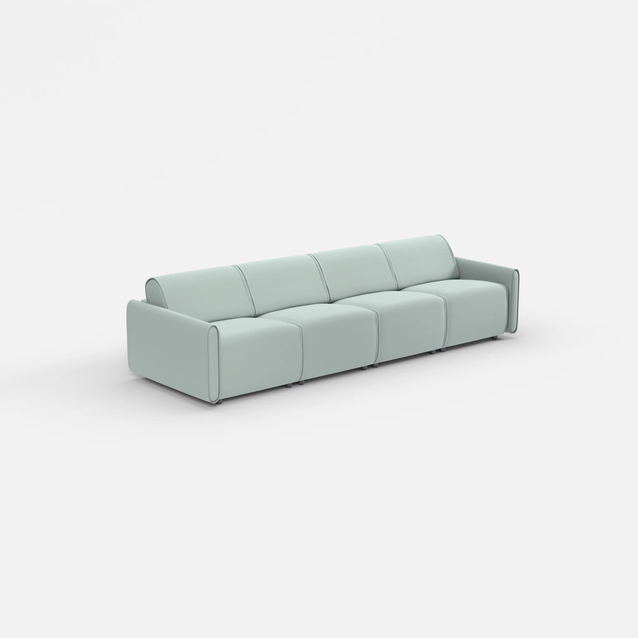 4 Sitzer Sofa Belleform mit schmaler Armlehne 1 credolake in Graublau von der Seite