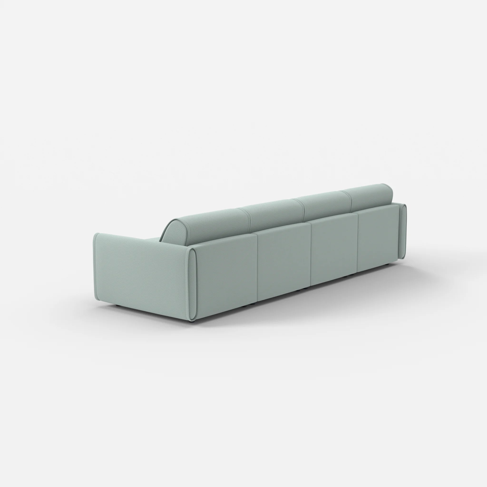 4 Sitzer Sofa Belleform mit schmaler Armlehne 1 credolake in Graublau von hinten