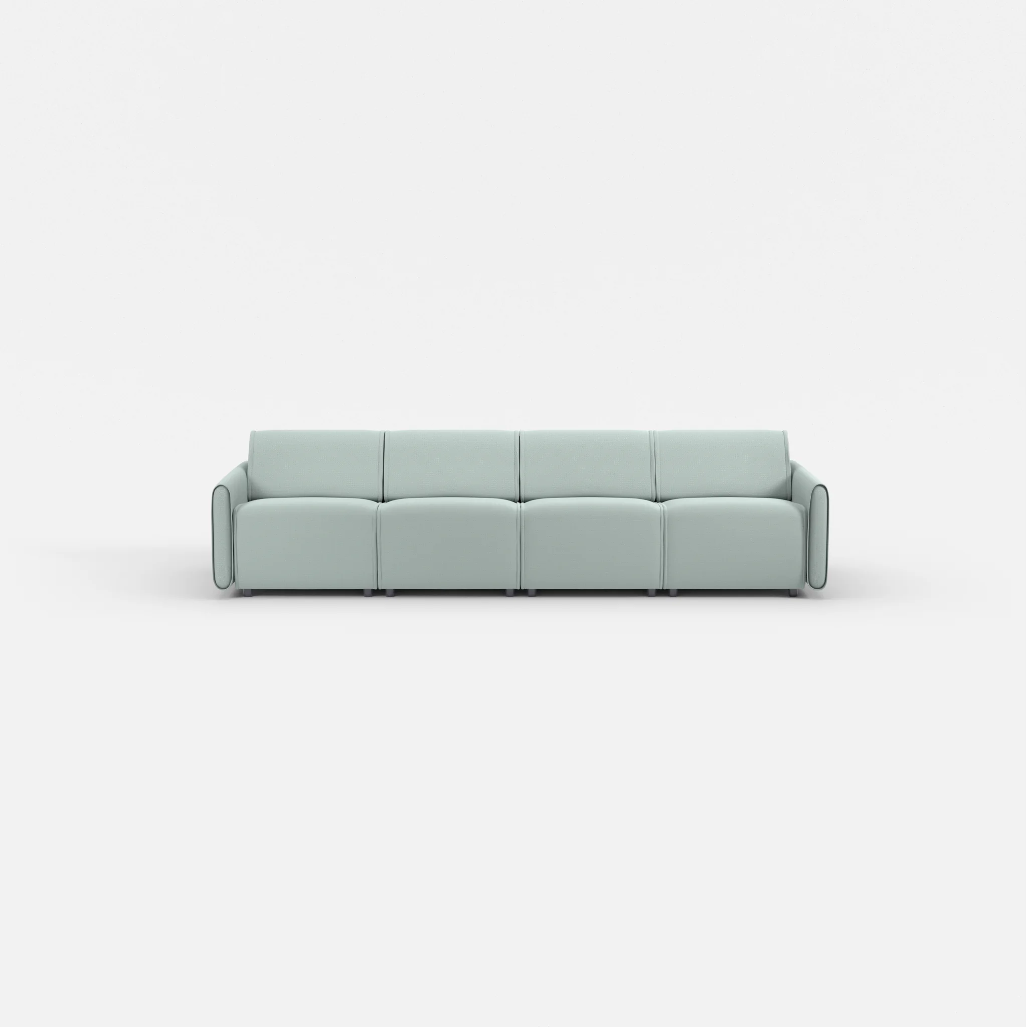 4 Sitzer Sofa Belleform mit schmaler Armlehne 1 credolake in Graublau von vorne