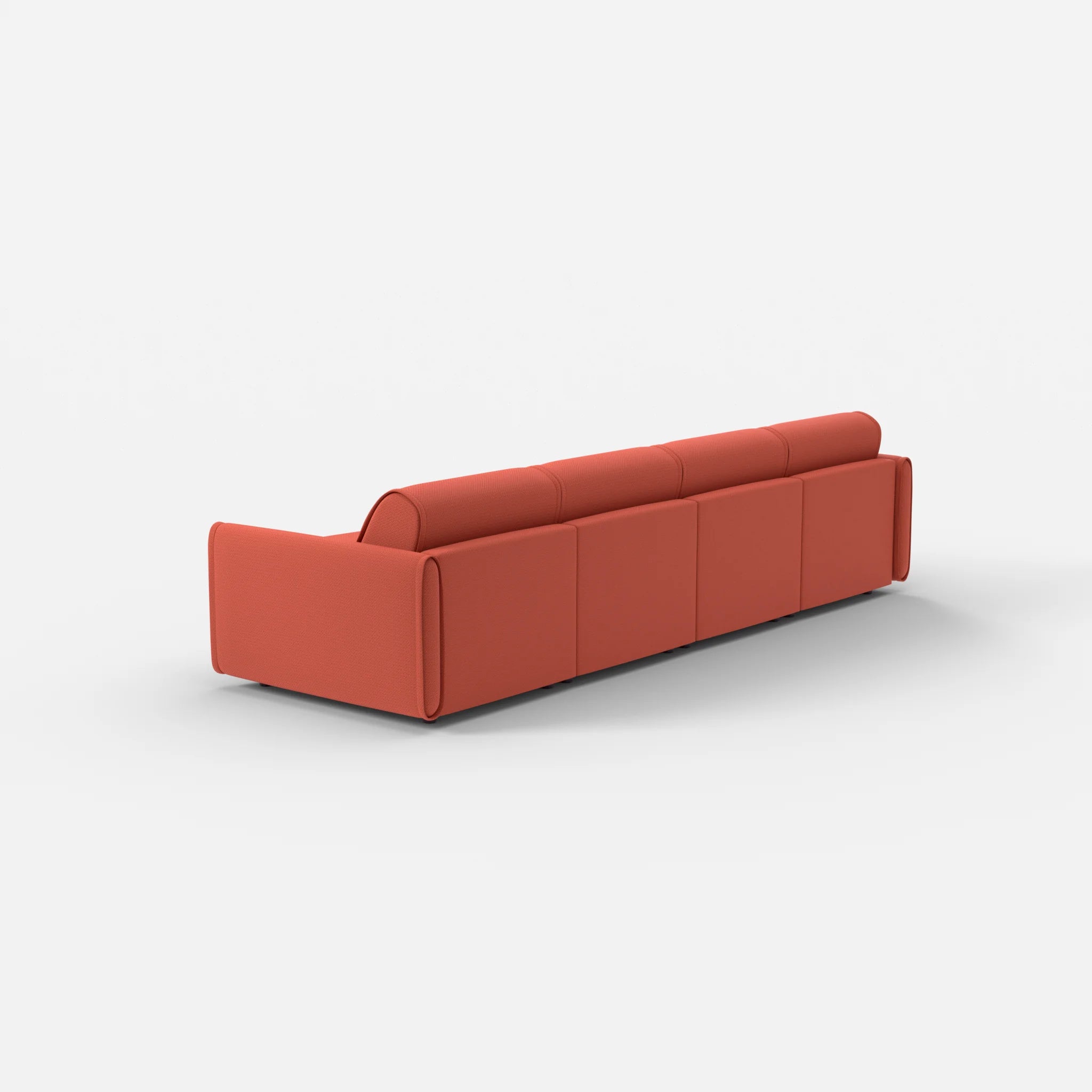 4 Sitzer Sofa Belleform mit schmaler Armlehne 1 credolampion in Rot von hinten