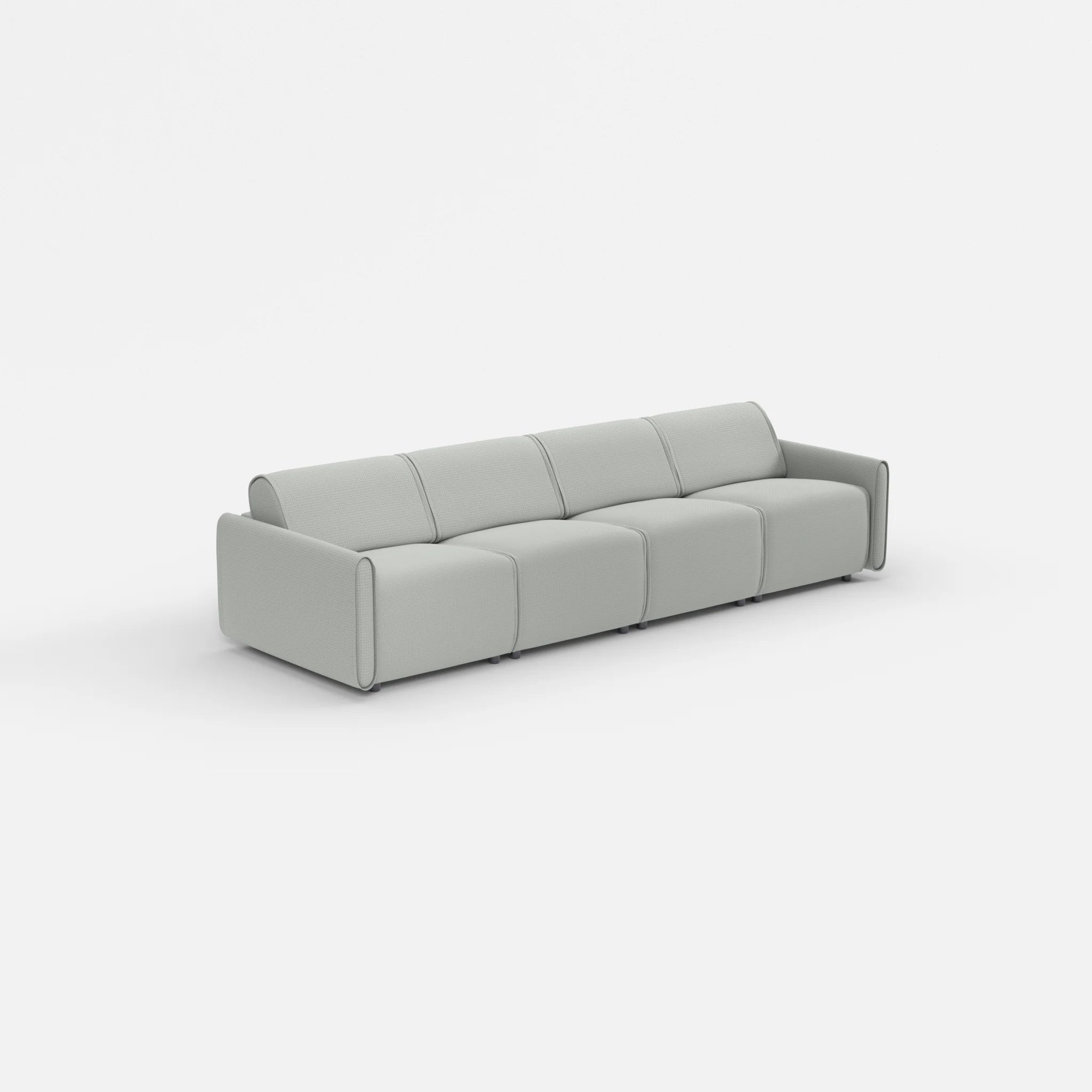 4 Sitzer Sofa Belleform mit schmaler Armlehne 1 credopepper in Dunkelgrau von der Seite