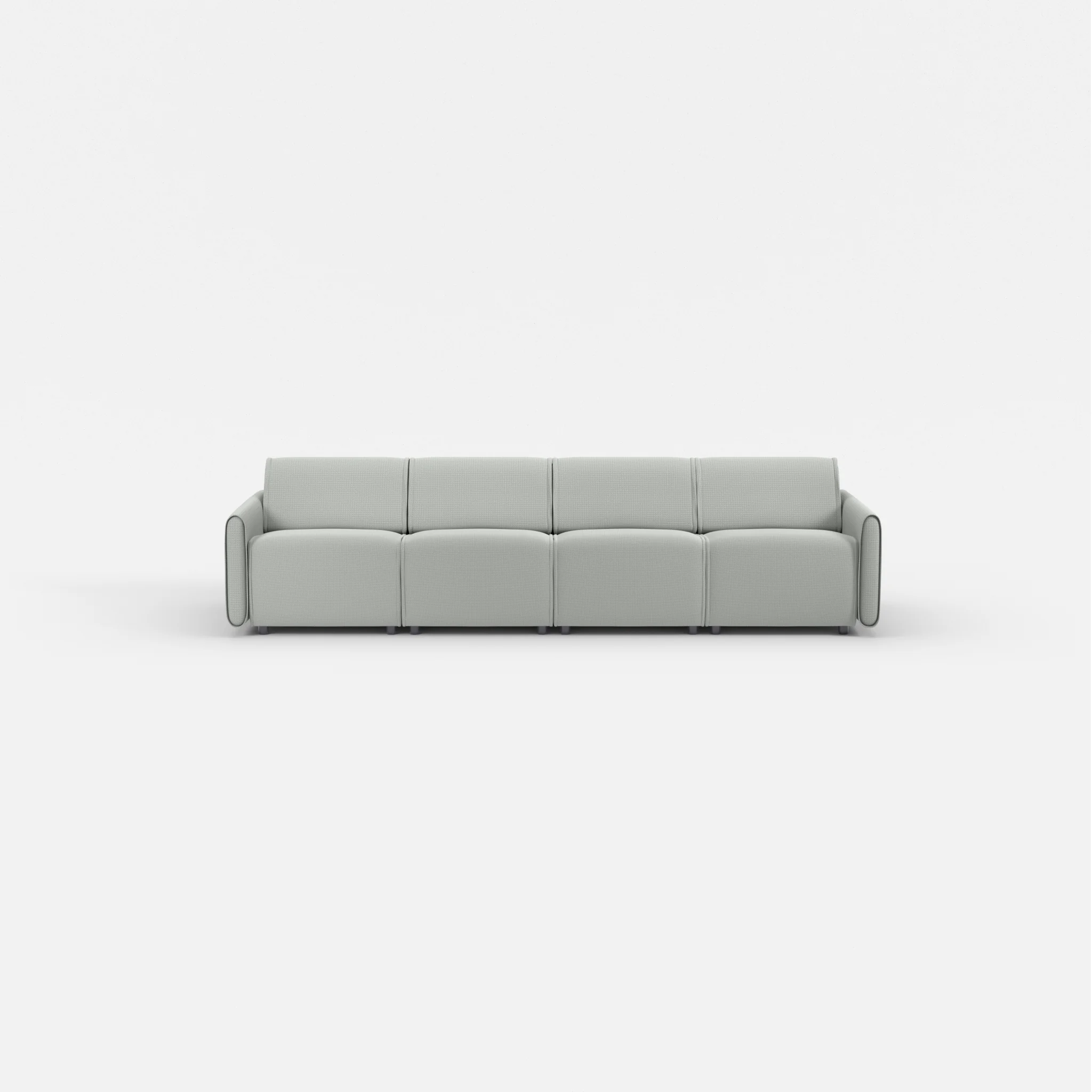 4 Sitzer Sofa Belleform mit schmaler Armlehne 1 credopepper in Dunkelgrau von vorne
