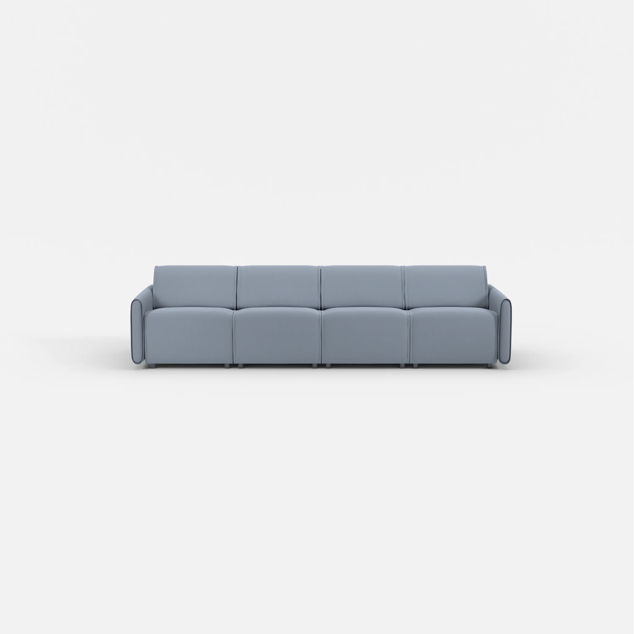 4 Sitzer Sofa Belleform mit schmaler Armlehne 1 credosea in Blau von vorne