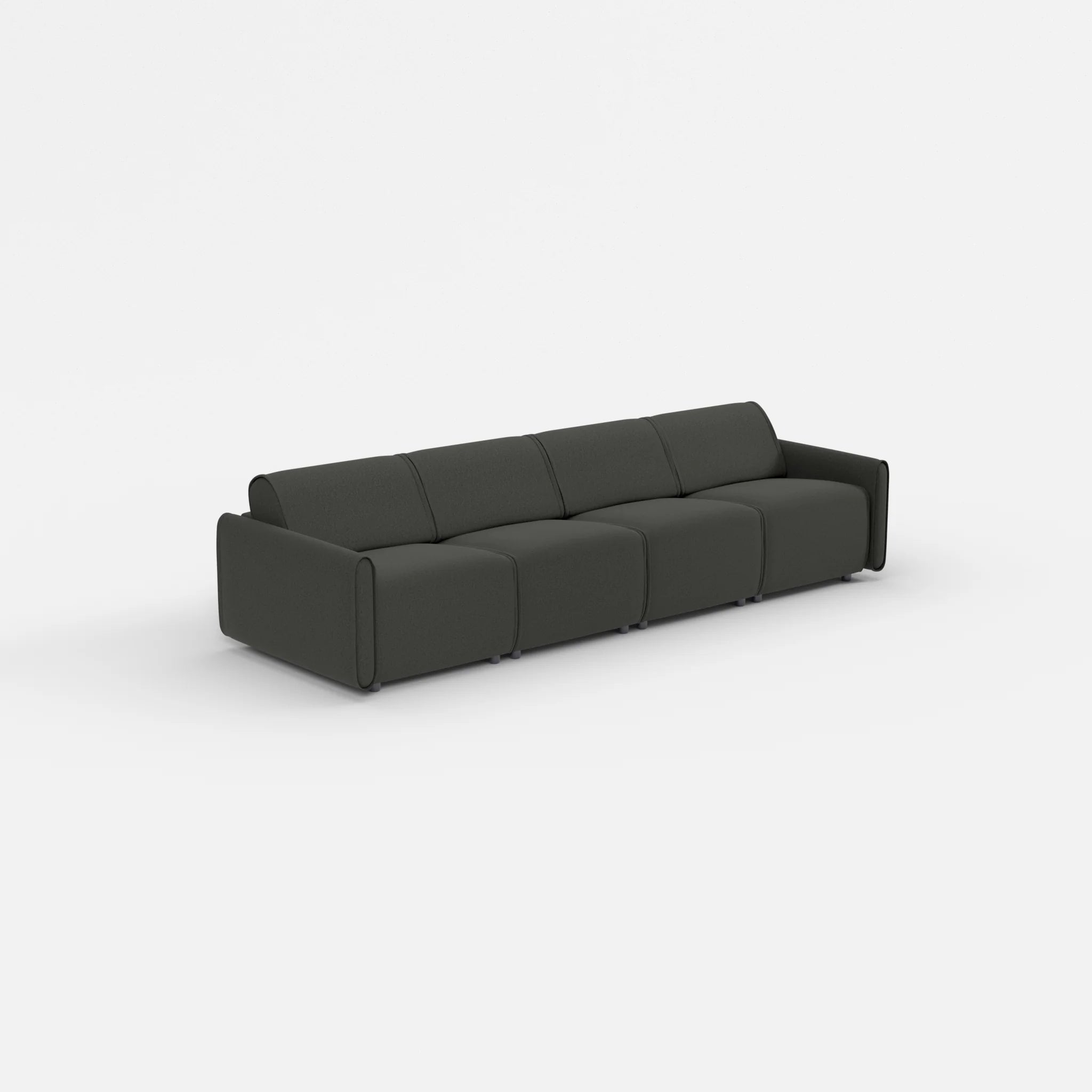 4 Sitzer Sofa Belleform mit schmaler Armlehne 1 dama0002 in Anthrazit von der Seite