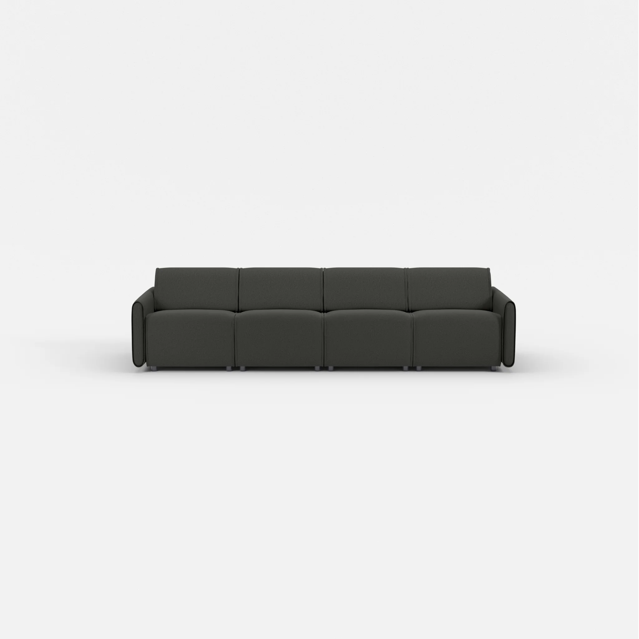 4 Sitzer Sofa Belleform mit schmaler Armlehne 1 dama0002 in Anthrazit von vorne