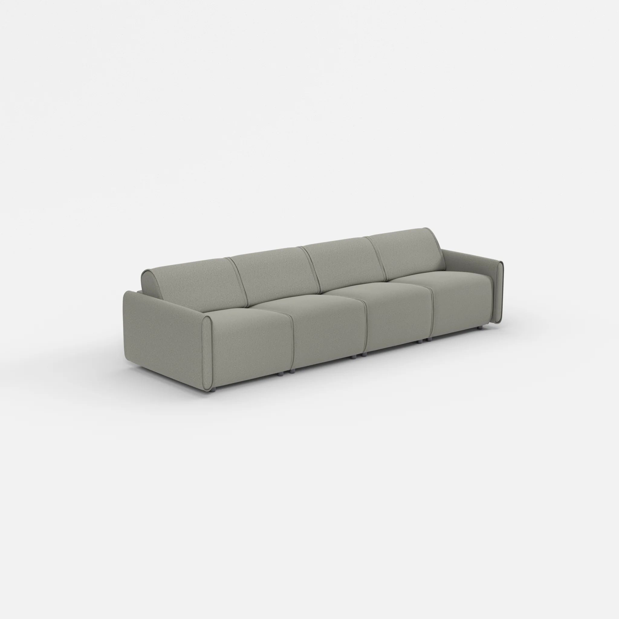 4 Sitzer Sofa Belleform mit schmaler Armlehne 1 dama0003 in Mittelgrau von der Seite