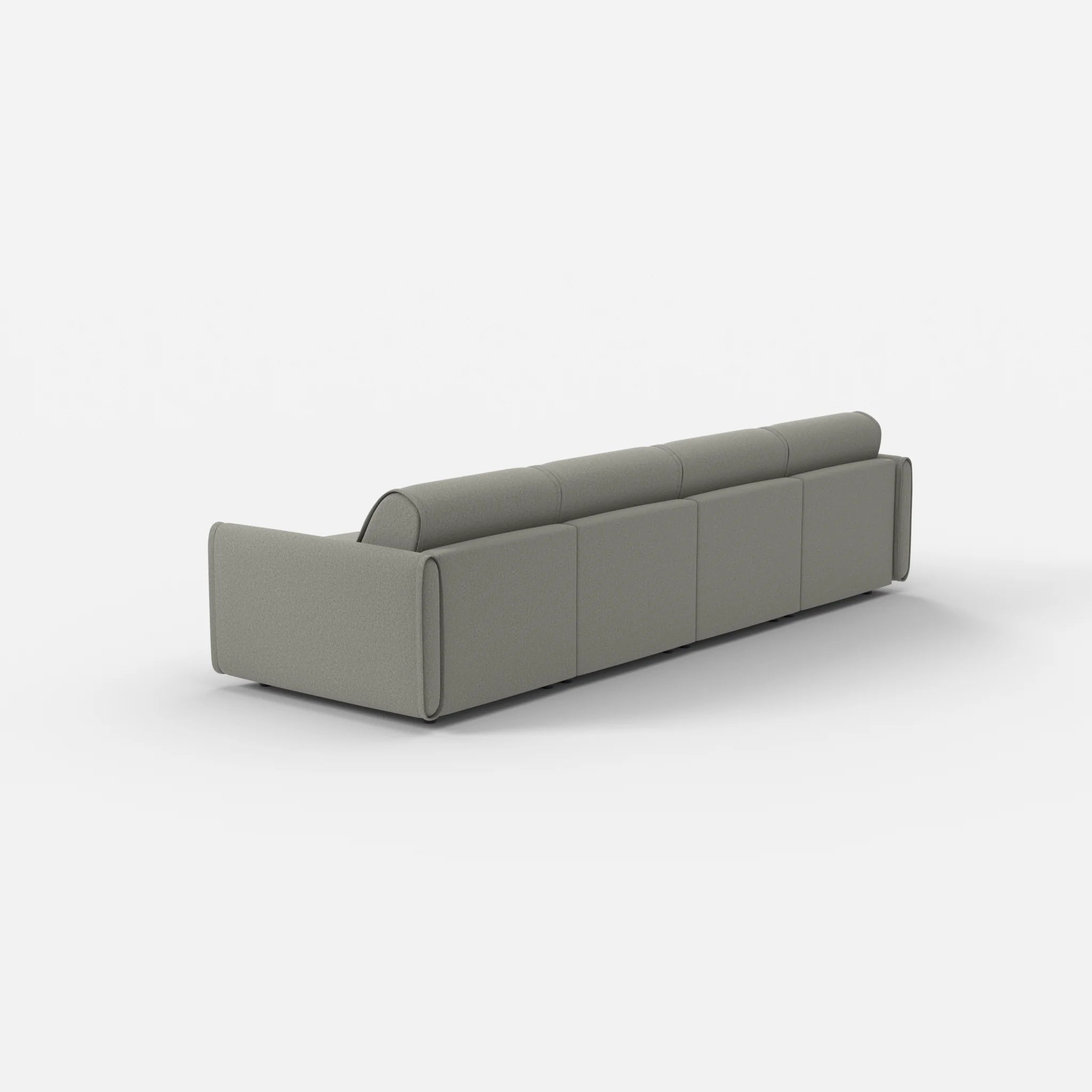4 Sitzer Sofa Belleform mit schmaler Armlehne 1 dama0003 in Mittelgrau von hinten