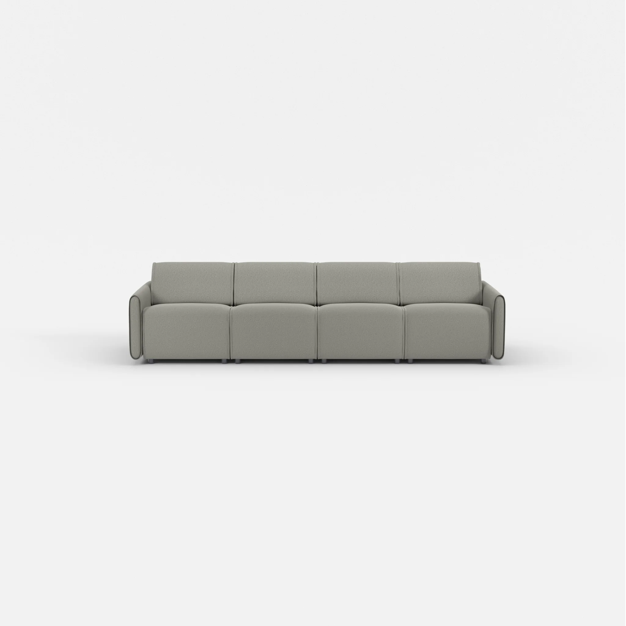 4 Sitzer Sofa Belleform mit schmaler Armlehne 1 dama0003 in Mittelgrau von vorne