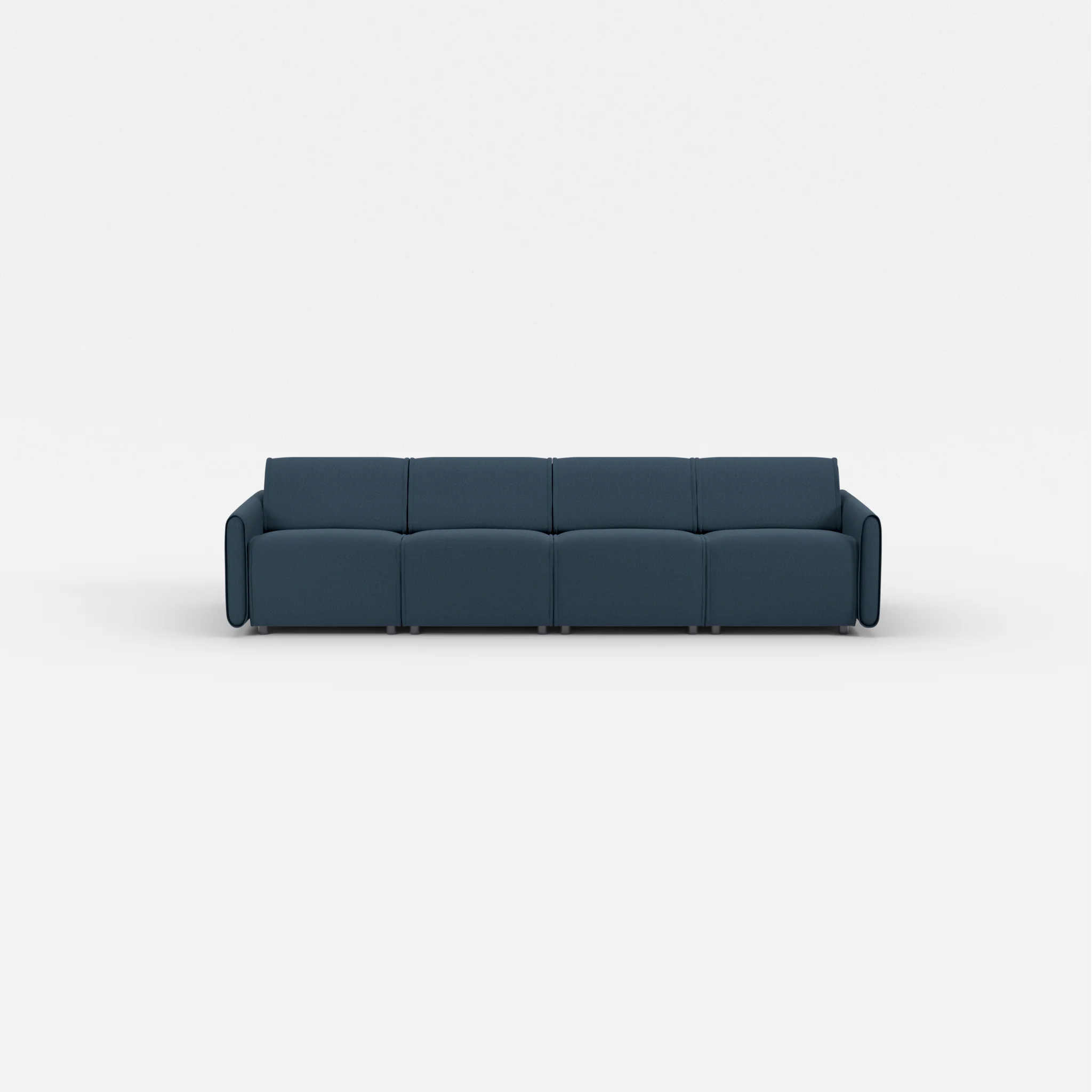4 Sitzer Sofa Belleform mit schmaler Armlehne 1 dama0014 in Dunkelblau von vorne