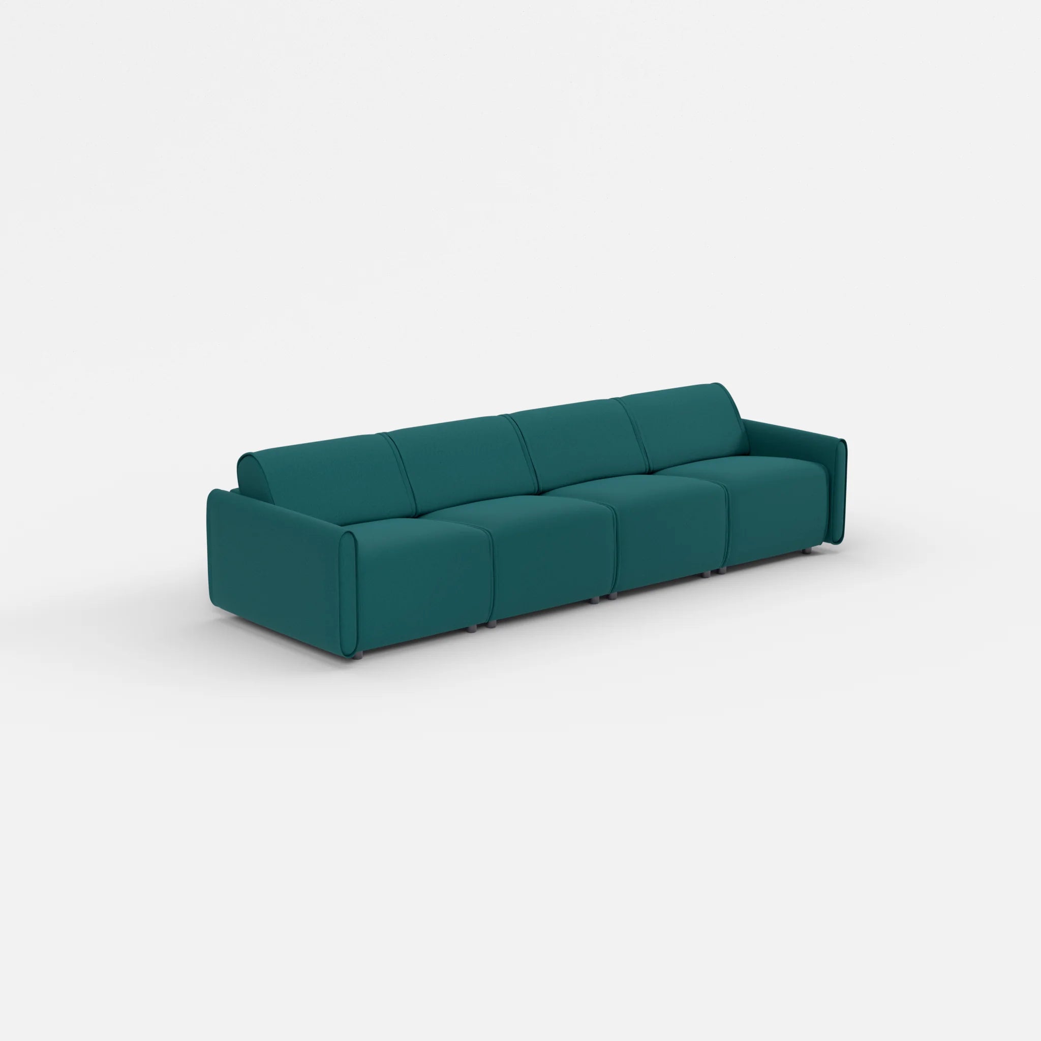 4 Sitzer Sofa Belleform mit schmaler Armlehne 1 dama0018 in Türkis von der Seite