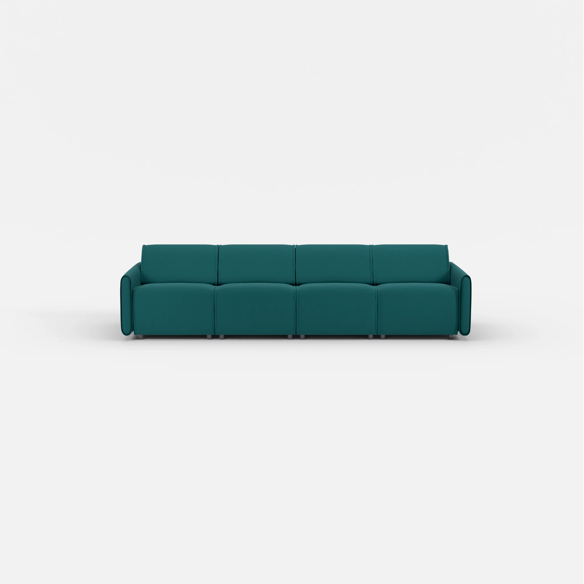 4 Sitzer Sofa Belleform mit schmaler Armlehne 1 dama0018 in Türkis von vorne