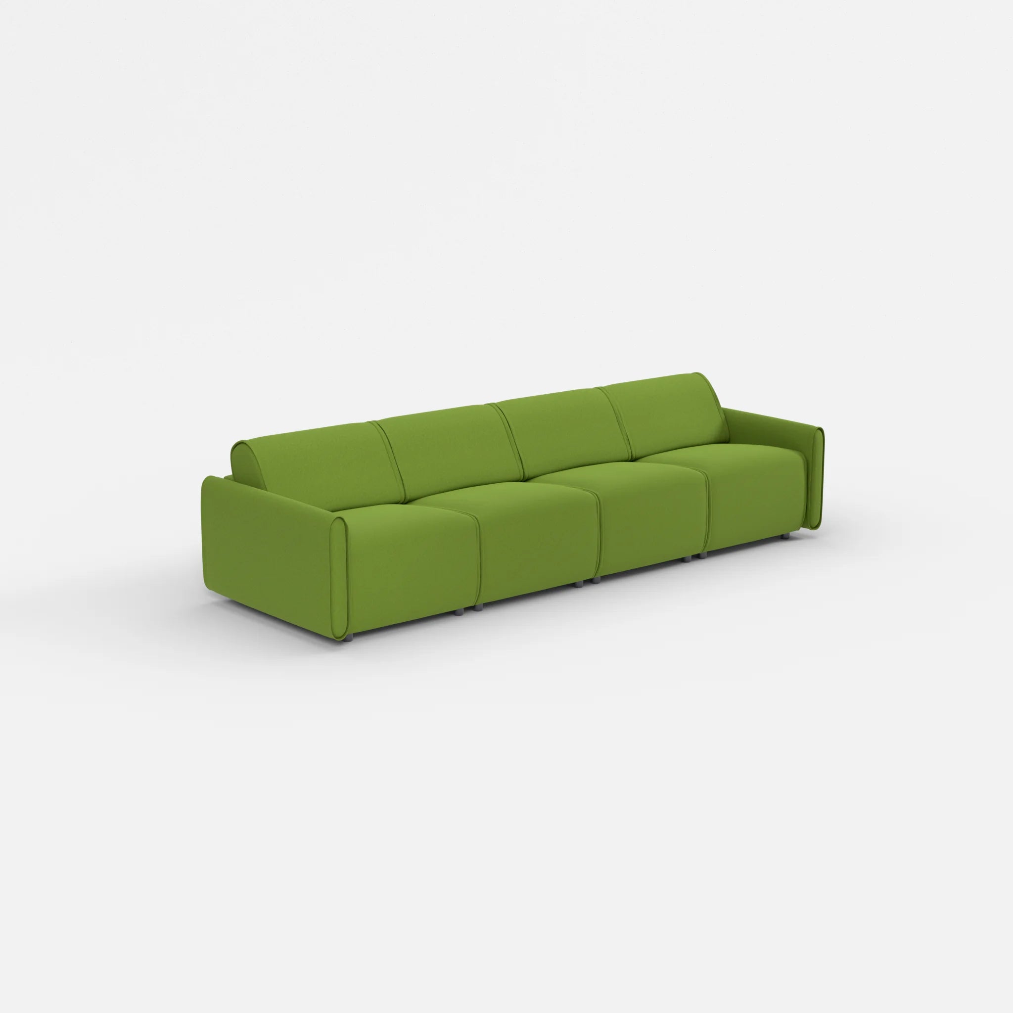 4 Sitzer Sofa Belleform mit schmaler Armlehne 1 dama0027 in Grün von der Seite