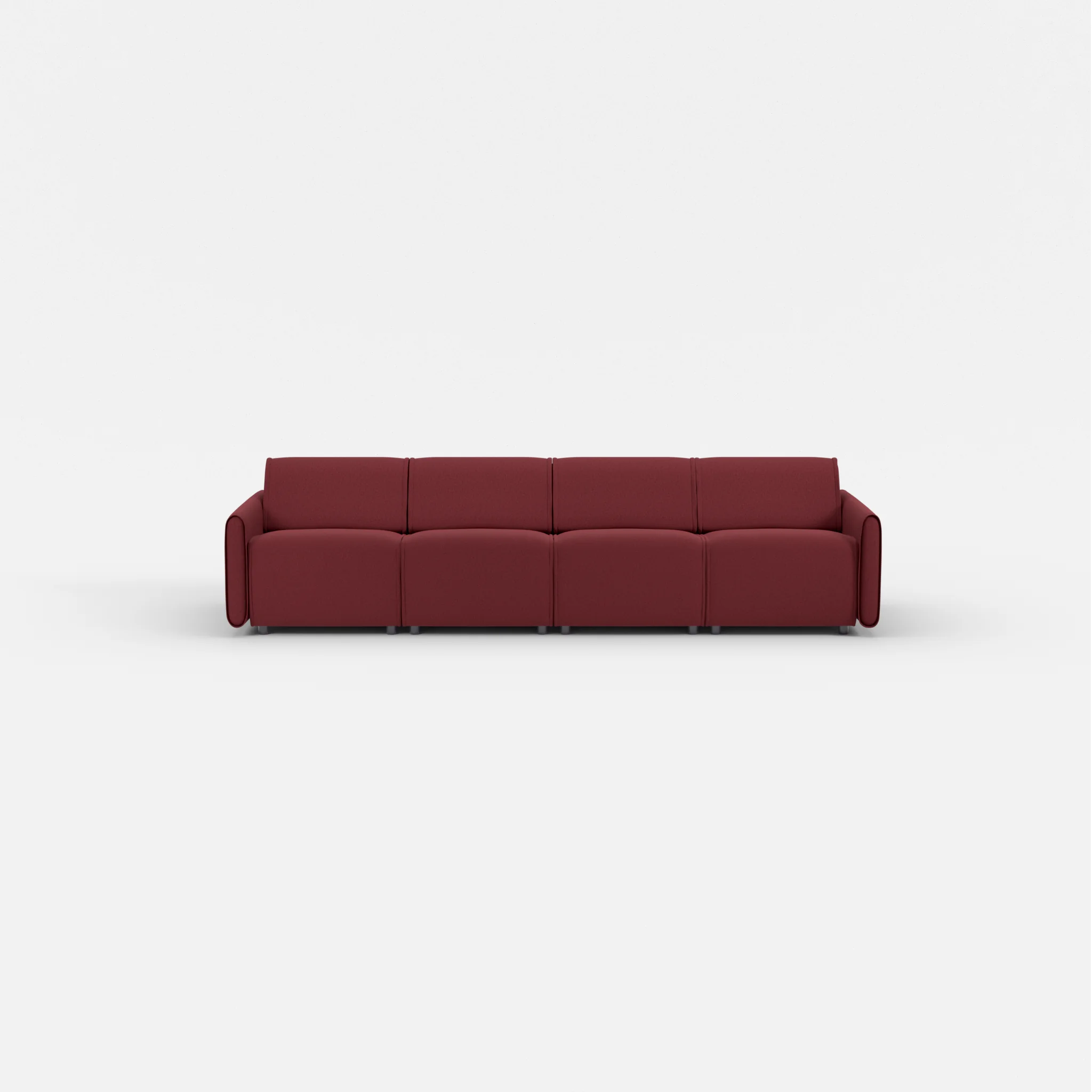 4 Sitzer Sofa Belleform mit schmaler Armlehne 1 dama0034 in Bordeaux von vorne