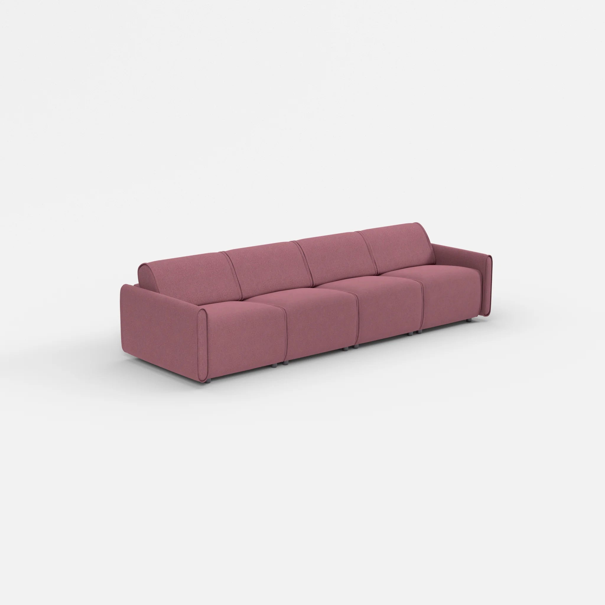 4 Sitzer Sofa Belleform mit schmaler Armlehne 1 dama0041 in Violett von der Seite
