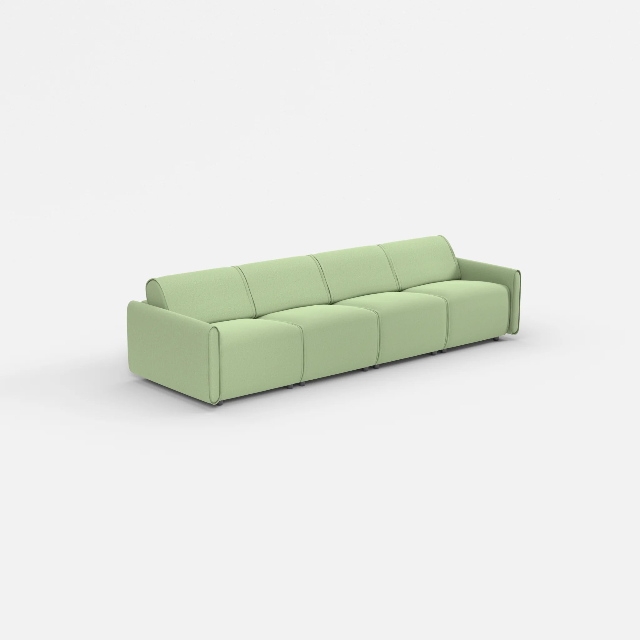 4 Sitzer Sofa Belleform mit schmaler Armlehne 1 dama0042 in Hellgrün von der Seite