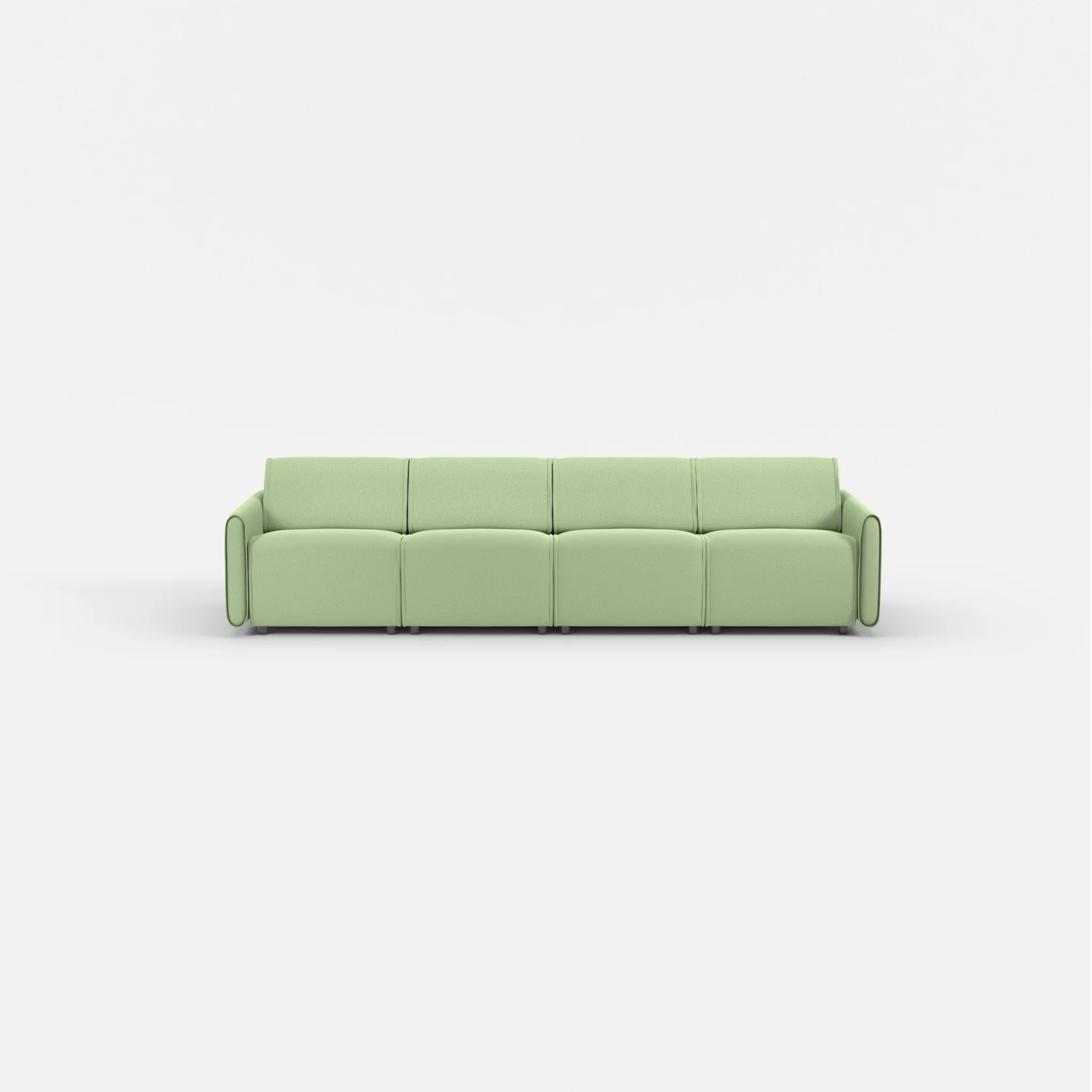 4 Sitzer Sofa Belleform mit schmaler Armlehne 1 dama0042 in Hellgrün von vorne