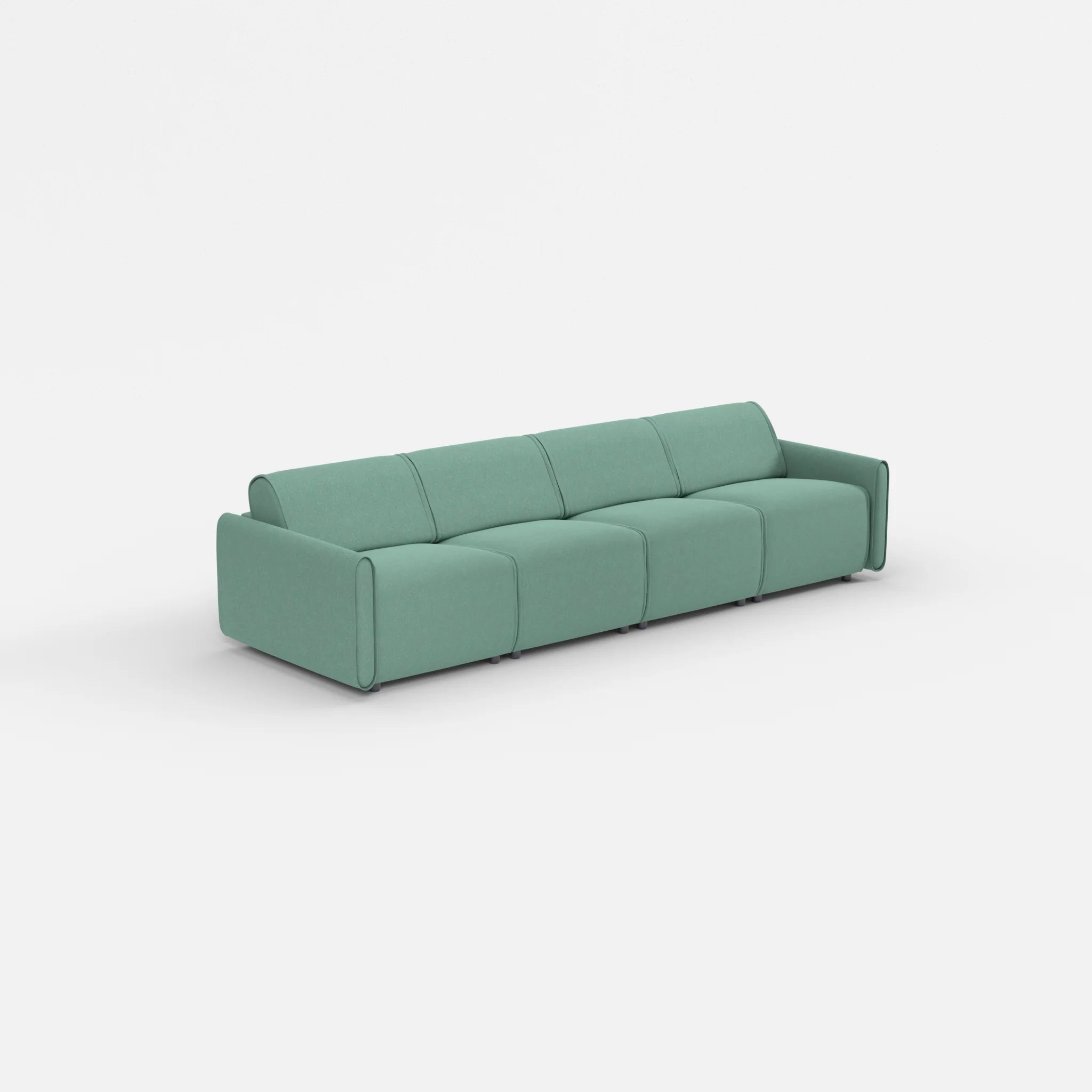 4 Sitzer Sofa Belleform mit schmaler Armlehne 1 dama0045 in Türkis von der Seite